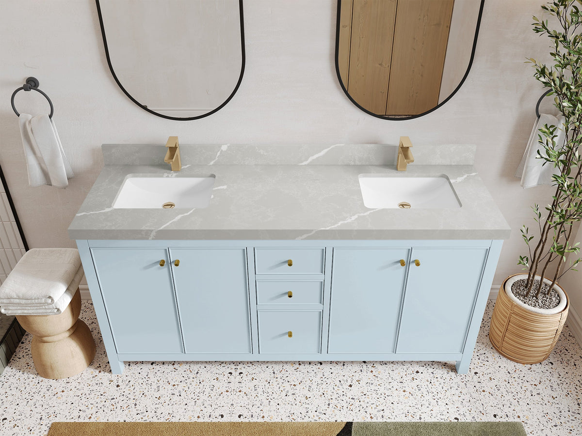 Chicago 72 in. W x 22 in. D Double Sink Bathroom Vanity - Willow Bath and Vanity