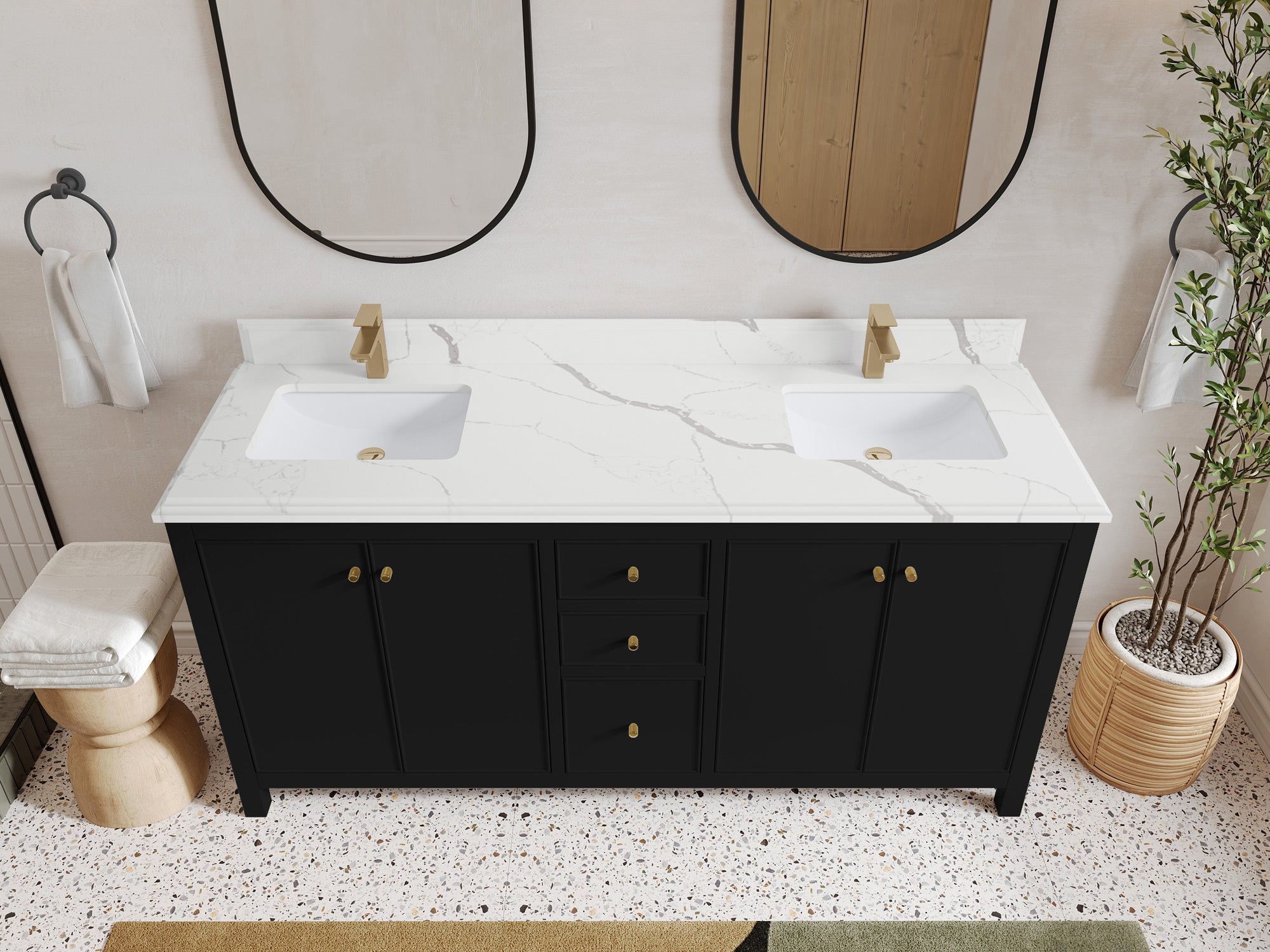 Chicago 72 in. W x 22 in. D Double Sink Bathroom Vanity - Willow Bath and Vanity