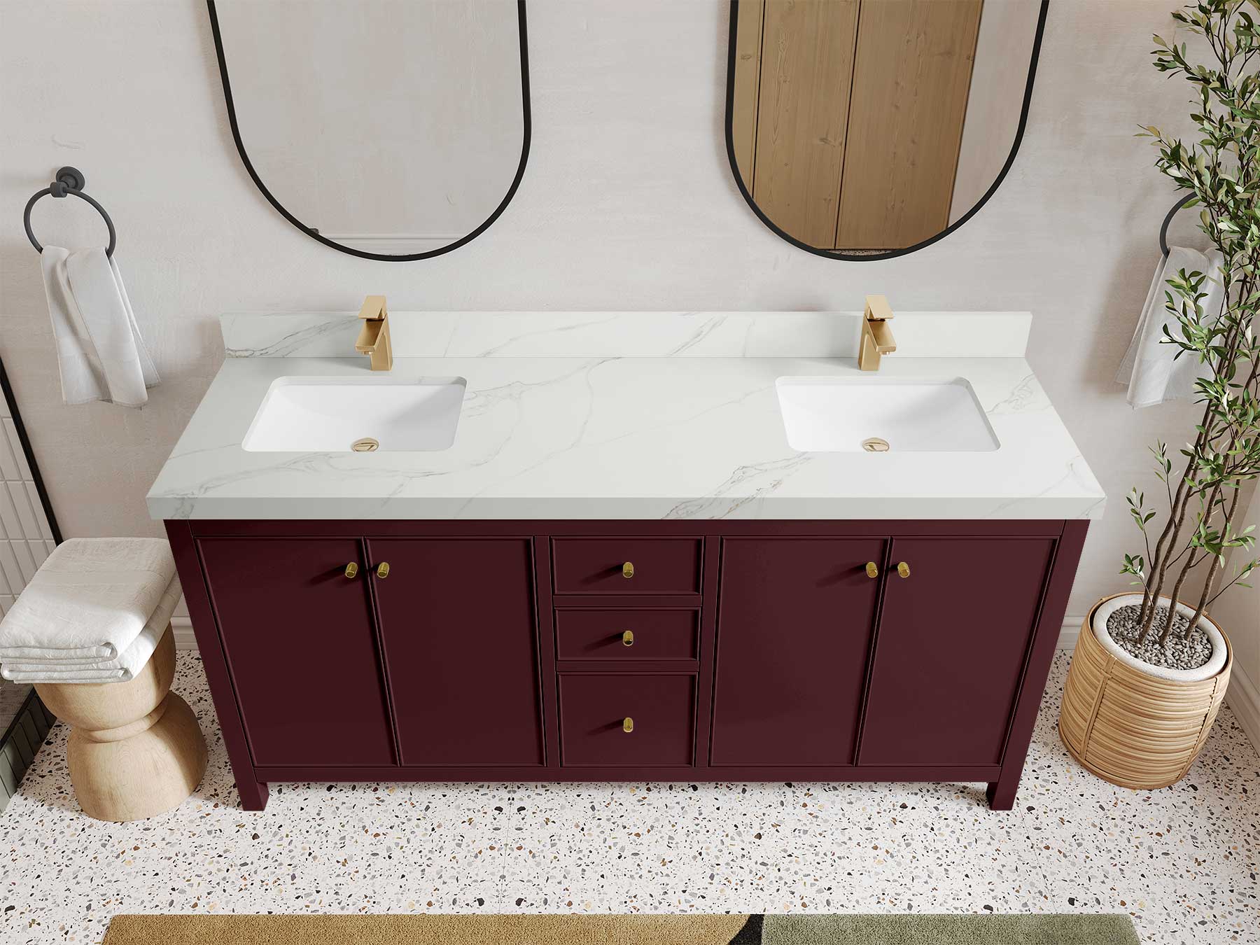 Chicago 72 in. W x 22 in. D Double Sink Bathroom Vanity - Willow Bath and Vanity