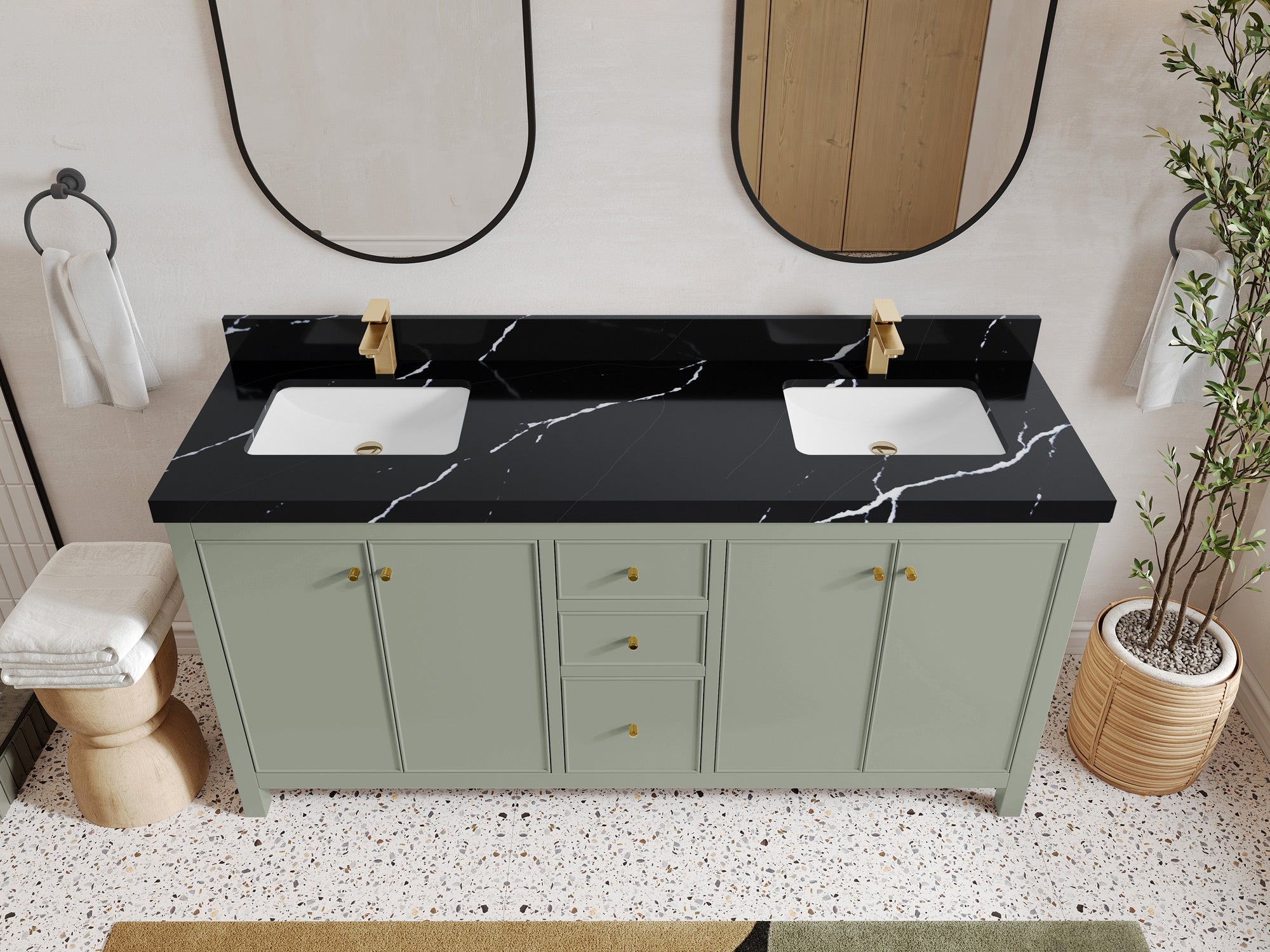 Chicago 72 in. W x 22 in. D Double Sink Bathroom Vanity - Willow Bath and Vanity