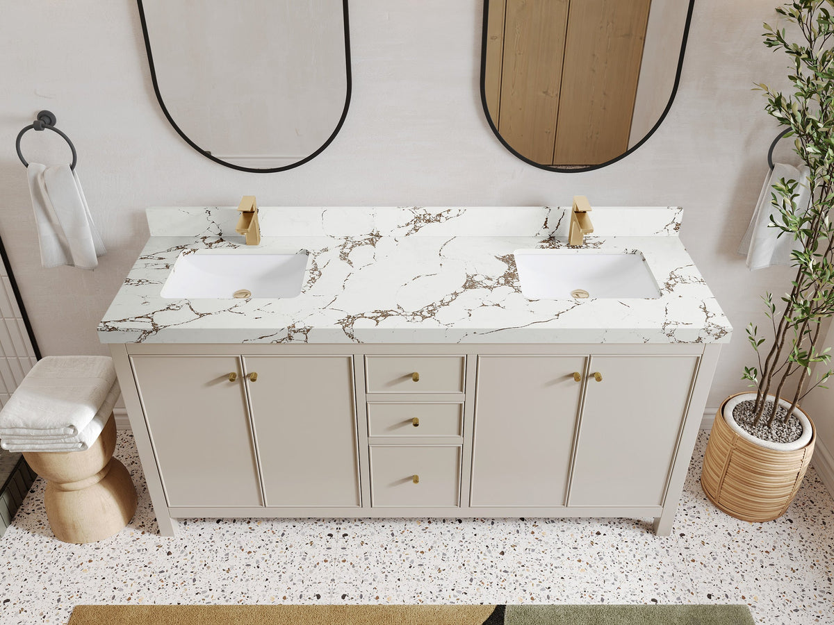 Chicago 72 in. W x 22 in. D Double Sink Bathroom Vanity - Willow Bath and Vanity