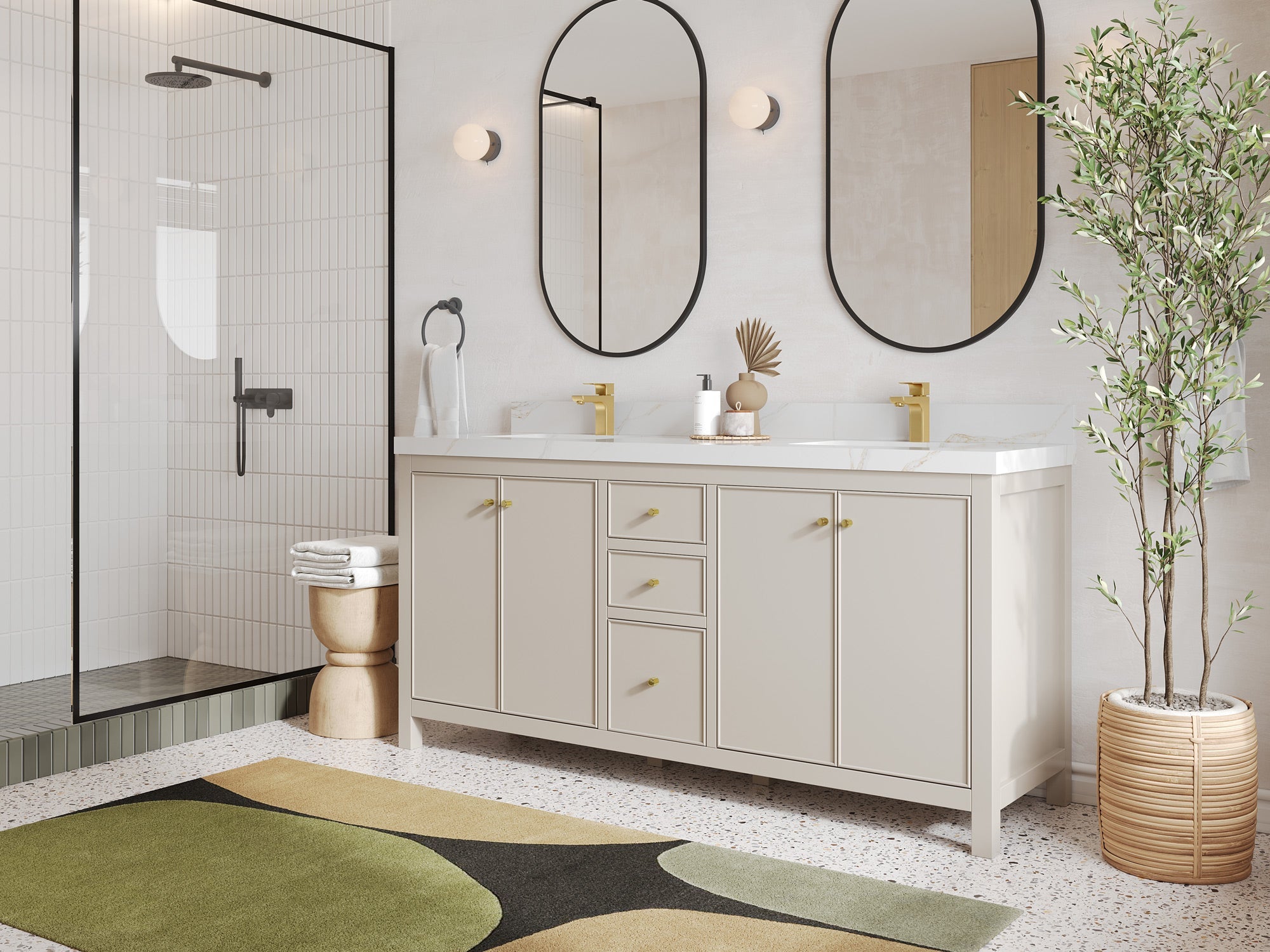 Chicago 72 in. W x 22 in. D Double Sink Bathroom Vanity - Willow Bath and Vanity