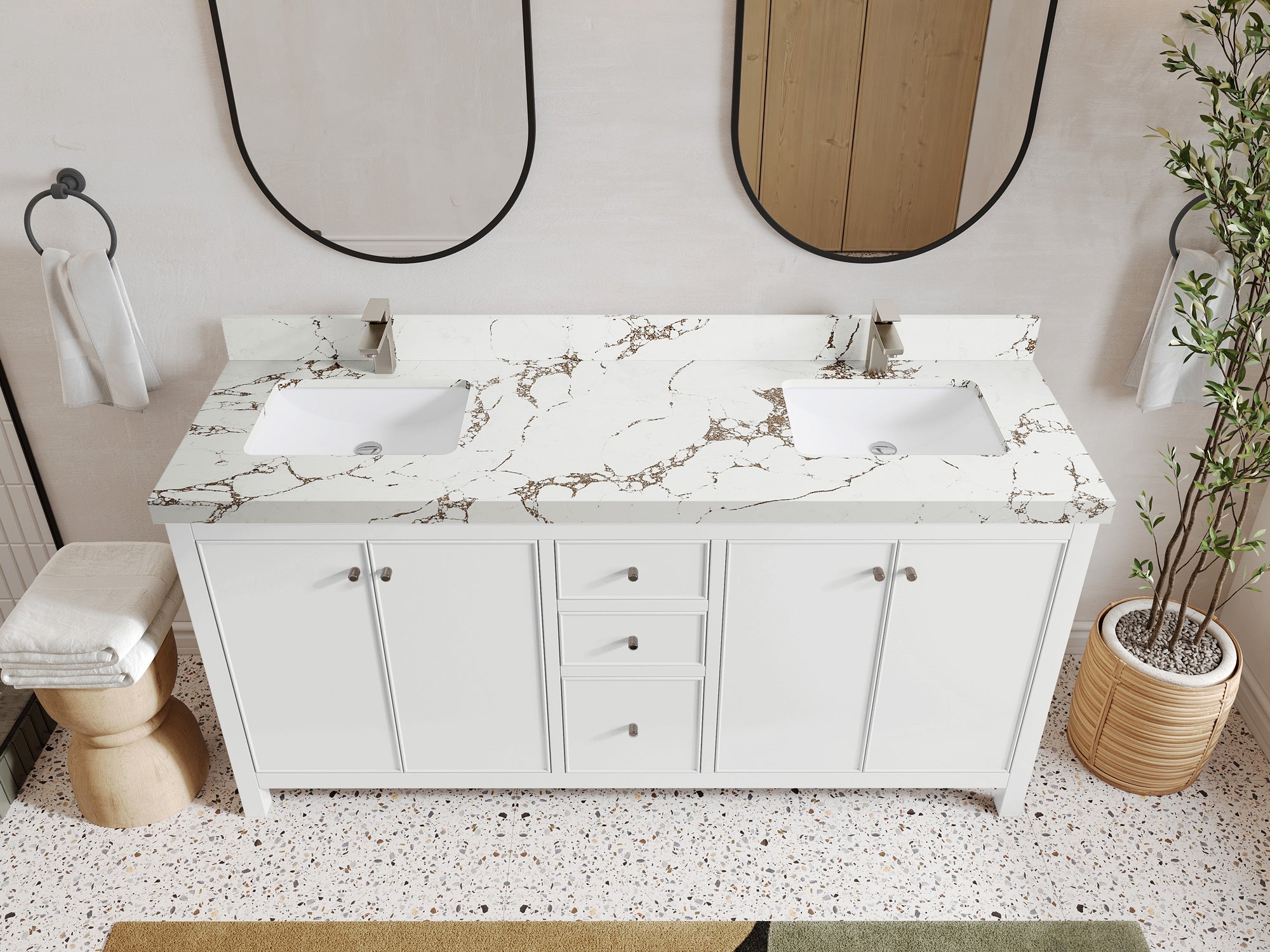 Chicago 72 in. W x 22 in. D Double Sink Bathroom Vanity - Willow Bath and Vanity