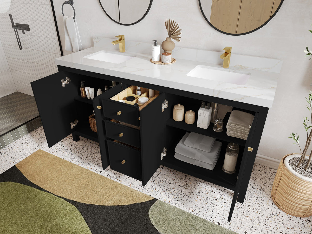 Chicago 72 in. W x 22 in. D Double Sink Bathroom Vanity - Willow Bath and Vanity