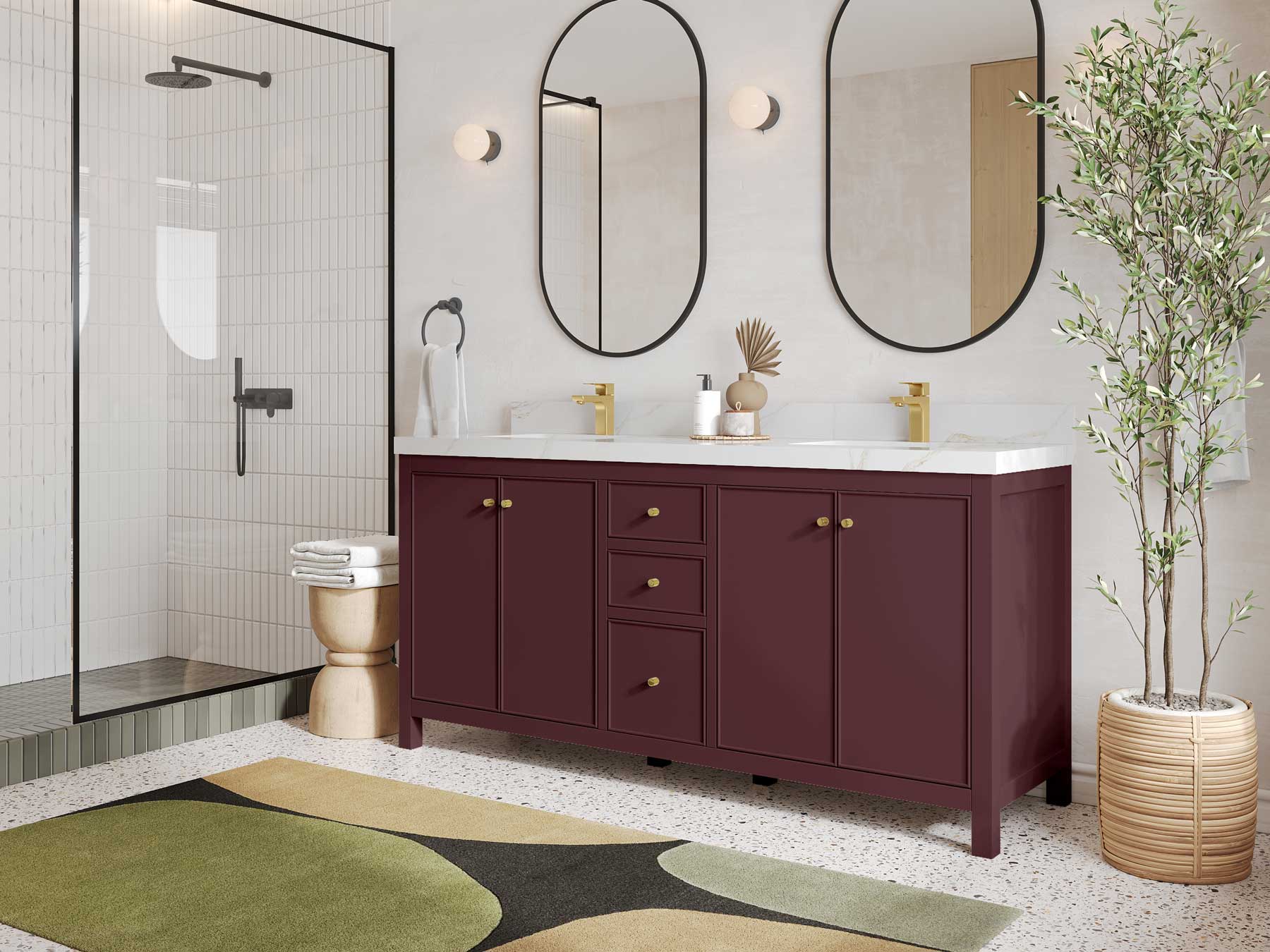 Chicago 72 in. W x 22 in. D Double Sink Bathroom Vanity - Willow Bath and Vanity