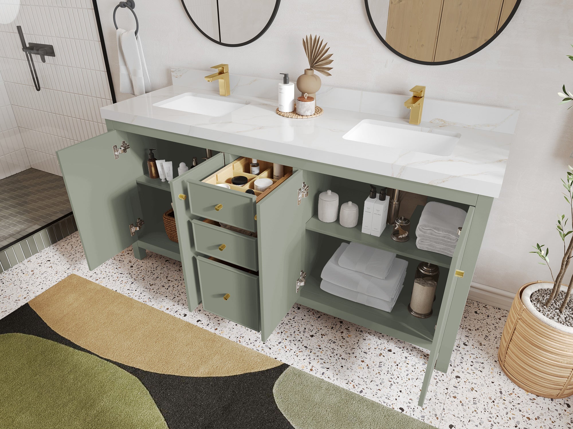 Chicago 72 in. W x 22 in. D Double Sink Bathroom Vanity - Willow Bath and Vanity