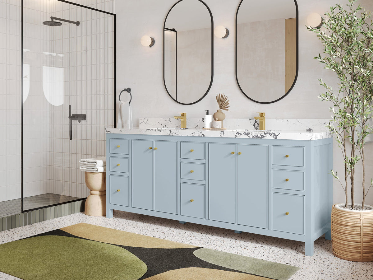 Chicago 84 in. W x 22 in. D Double Sink Bathroom Vanity - Willow Bath and Vanity