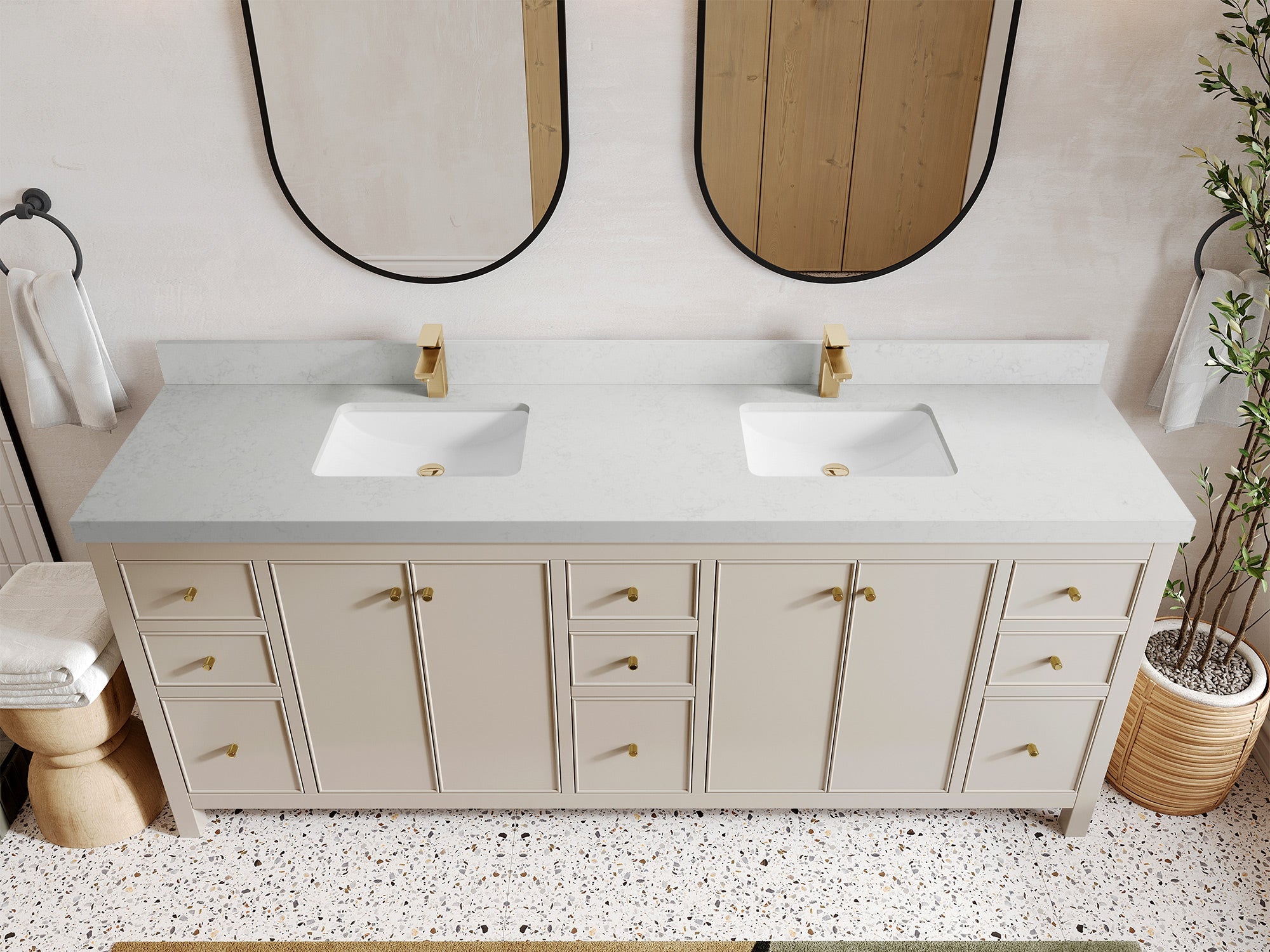 Chicago 84 in. W x 22 in. D Double Sink Bathroom Vanity - Willow Bath and Vanity