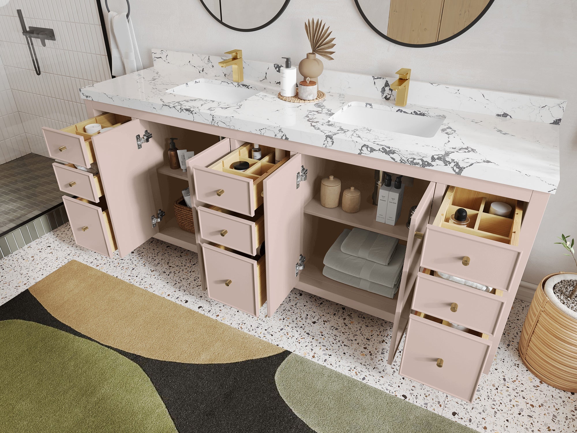 Chicago 84 in. W x 22 in. D Double Sink Bathroom Vanity - Willow Bath and Vanity