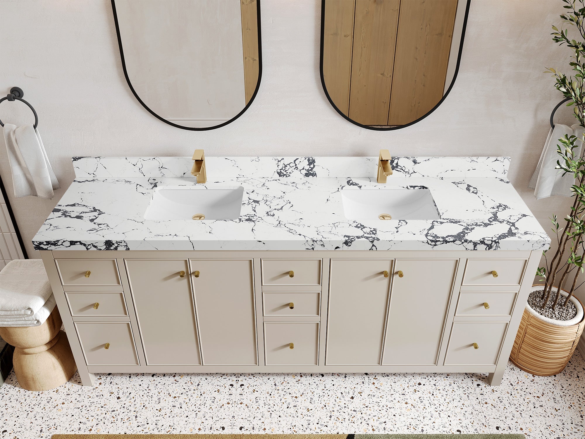 Chicago 84 in. W x 22 in. D Double Sink Bathroom Vanity - Willow Bath and Vanity
