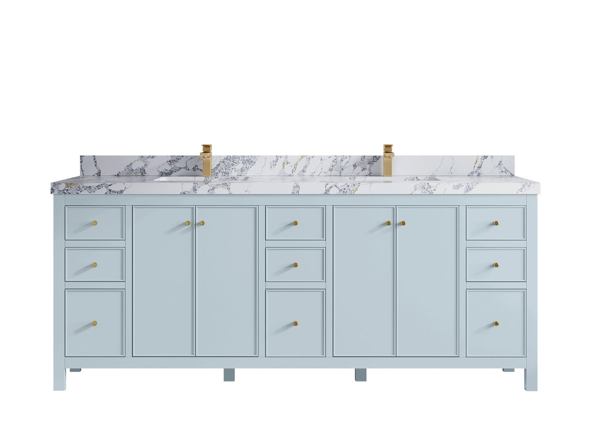 Chicago 84 in. W x 22 in. D Double Sink Bathroom Vanity - Willow Bath and Vanity