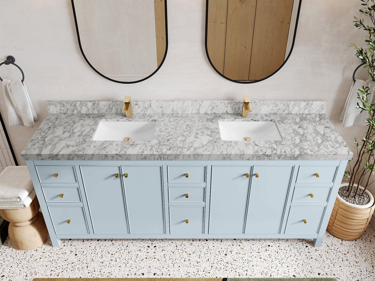 Chicago 84 in. W x 22 in. D Double Sink Bathroom Vanity - Willow Bath and Vanity
