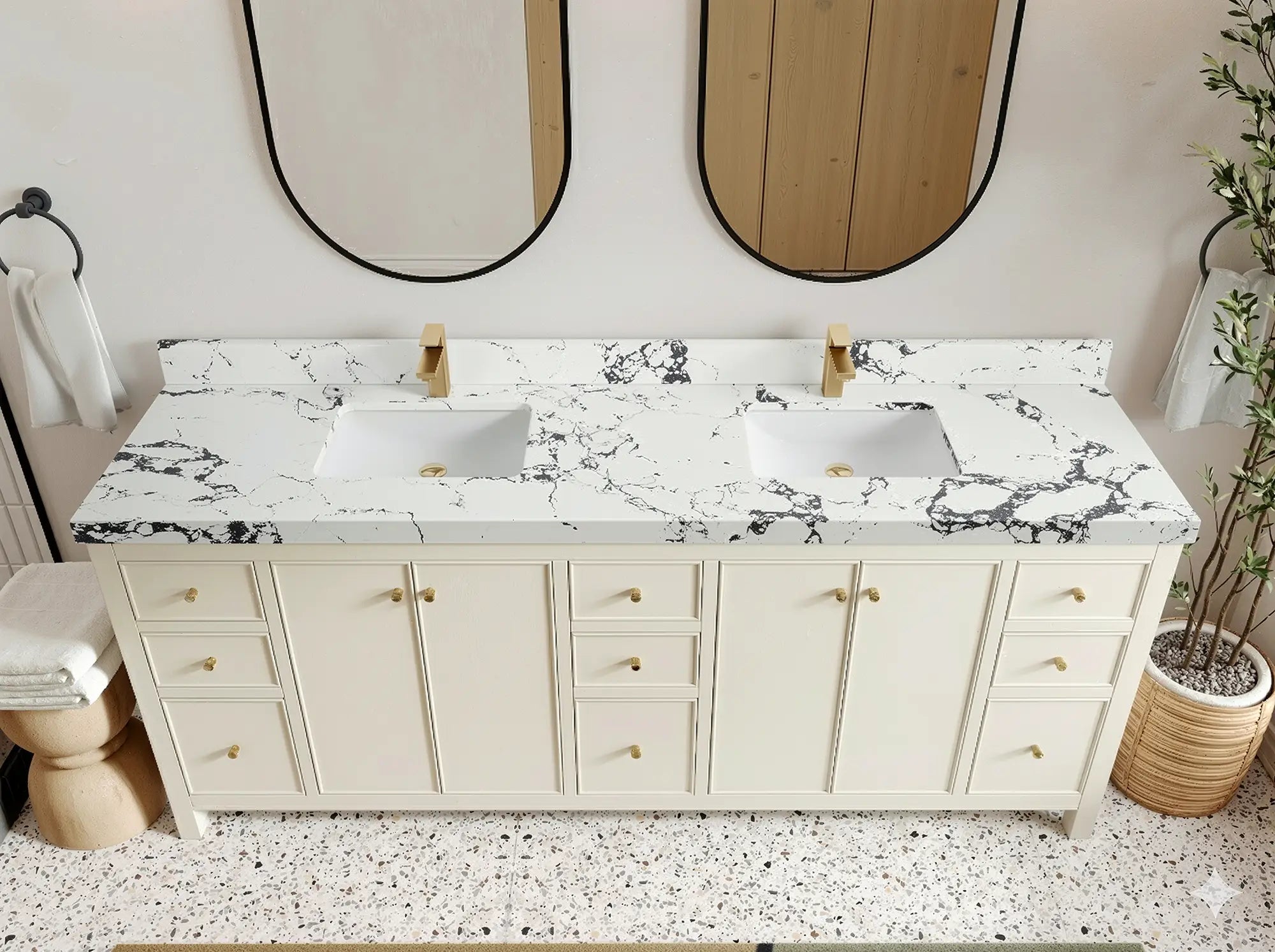 Chicago 84 in. W x 22 in. D Double Sink Bathroom Vanity - Willow Bath and Vanity