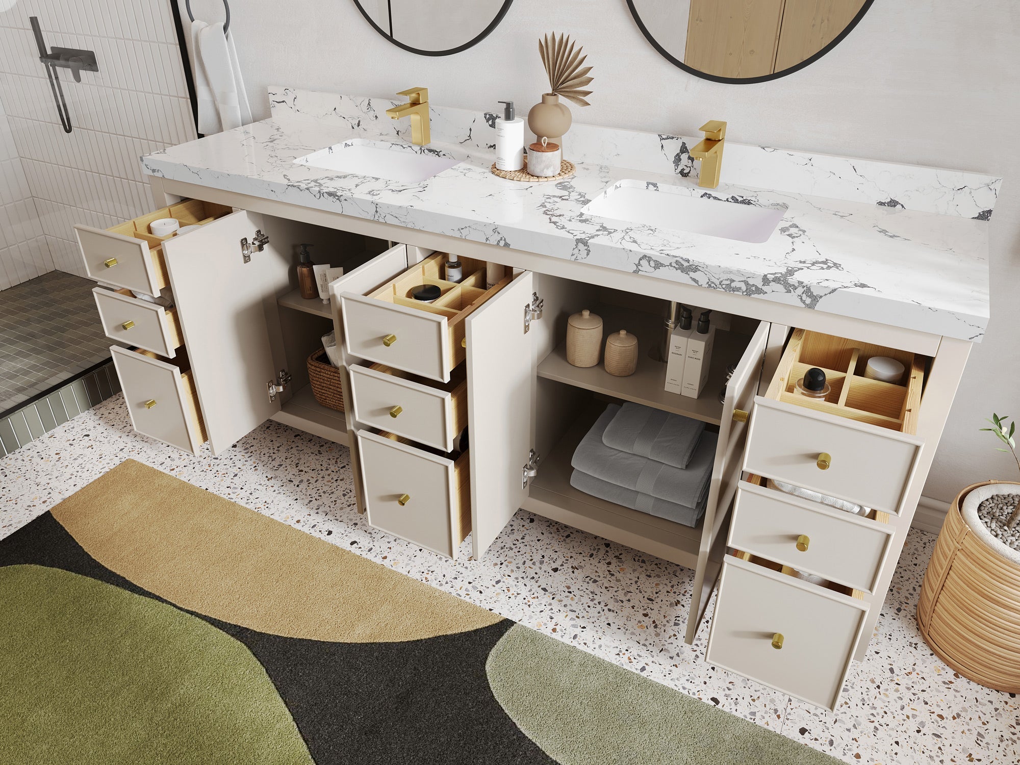 Chicago 84 in. W x 22 in. D Double Sink Bathroom Vanity - Willow Bath and Vanity