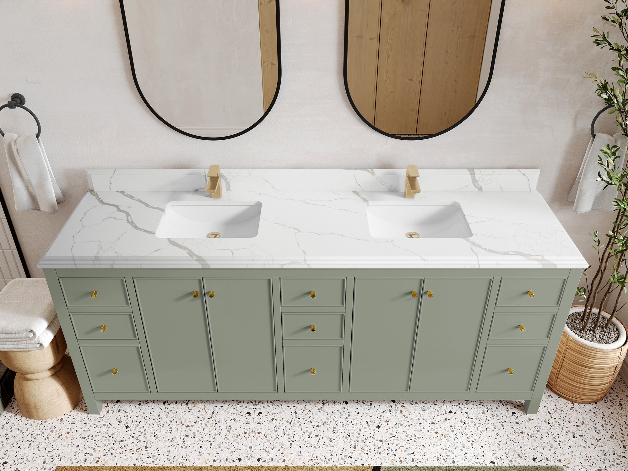 Chicago 84 in. W x 22 in. D Double Sink Bathroom Vanity - Willow Bath and Vanity