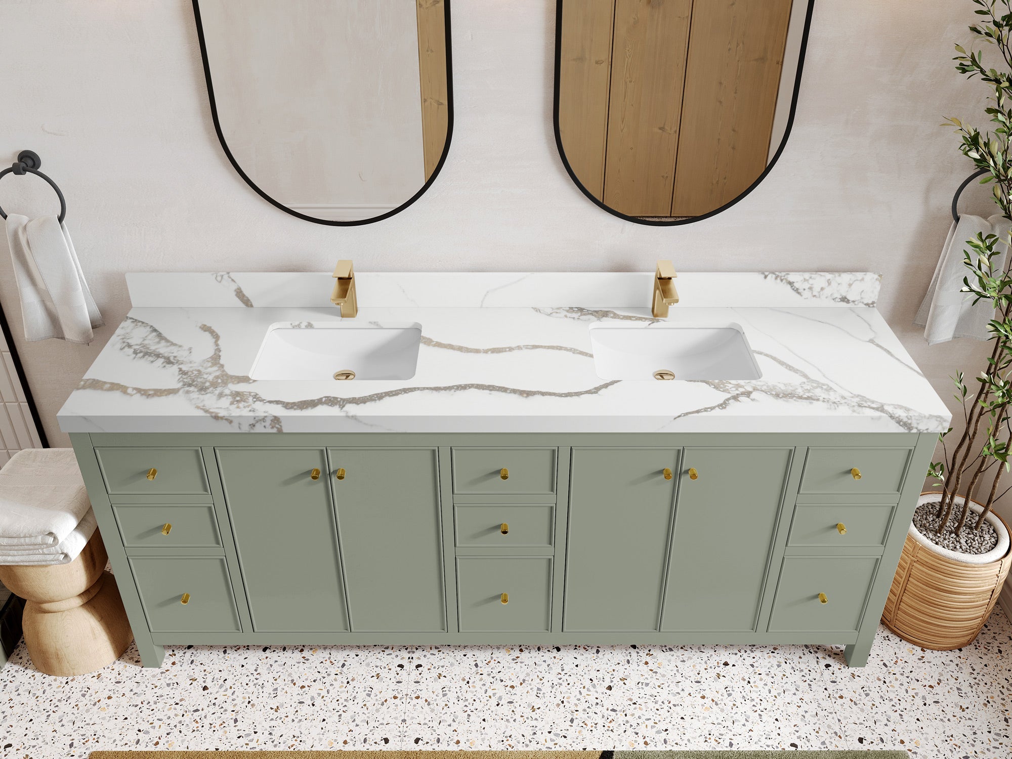 Chicago 84 in. W x 22 in. D Double Sink Bathroom Vanity - Willow Bath and Vanity