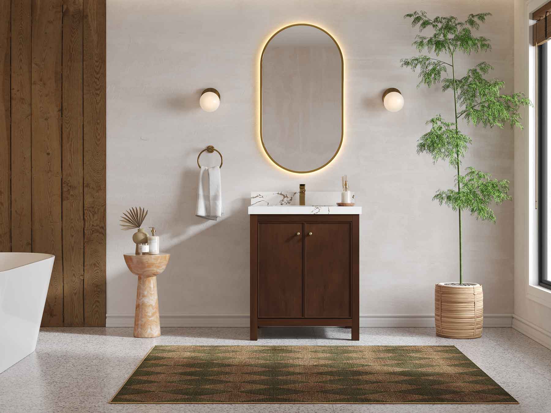 Chicago Teak 30 in. W x 22 in. D Single Sink Bathroom Vanity - Willow Bath and Vanity