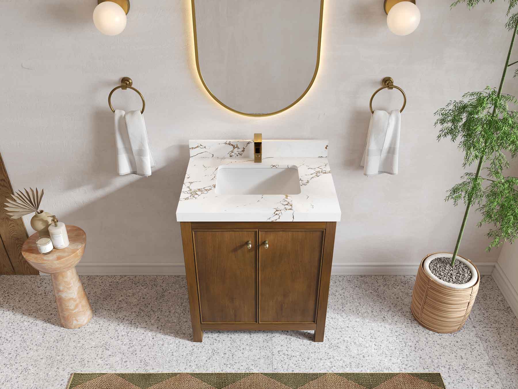 Chicago Teak 30 in. W x 22 in. D Single Sink Bathroom Vanity - Willow Bath and Vanity