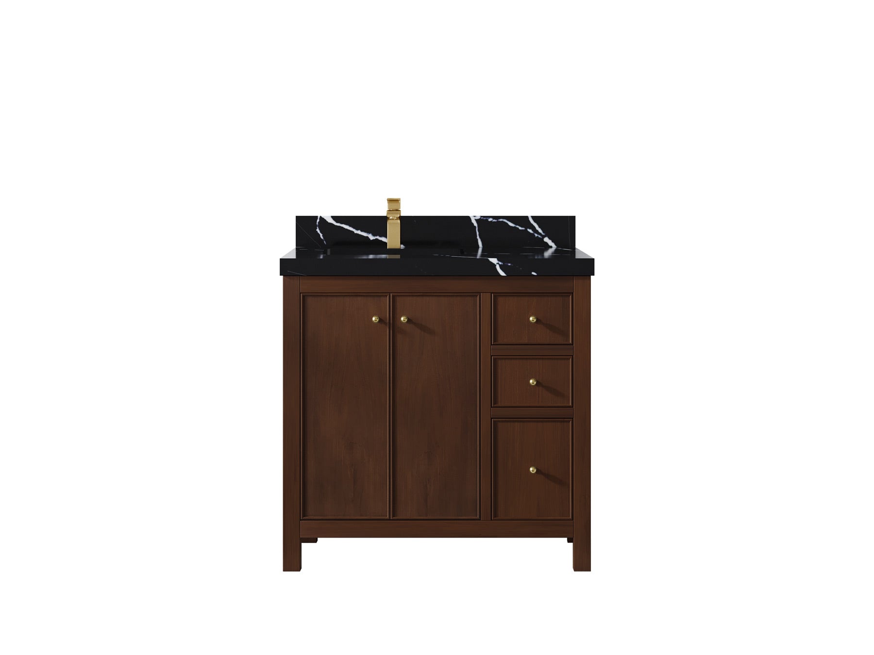 Chicago Teak 36 in. W x 22 in. D Left Offset Sink Bathroom Vanity - Willow Bath and Vanity