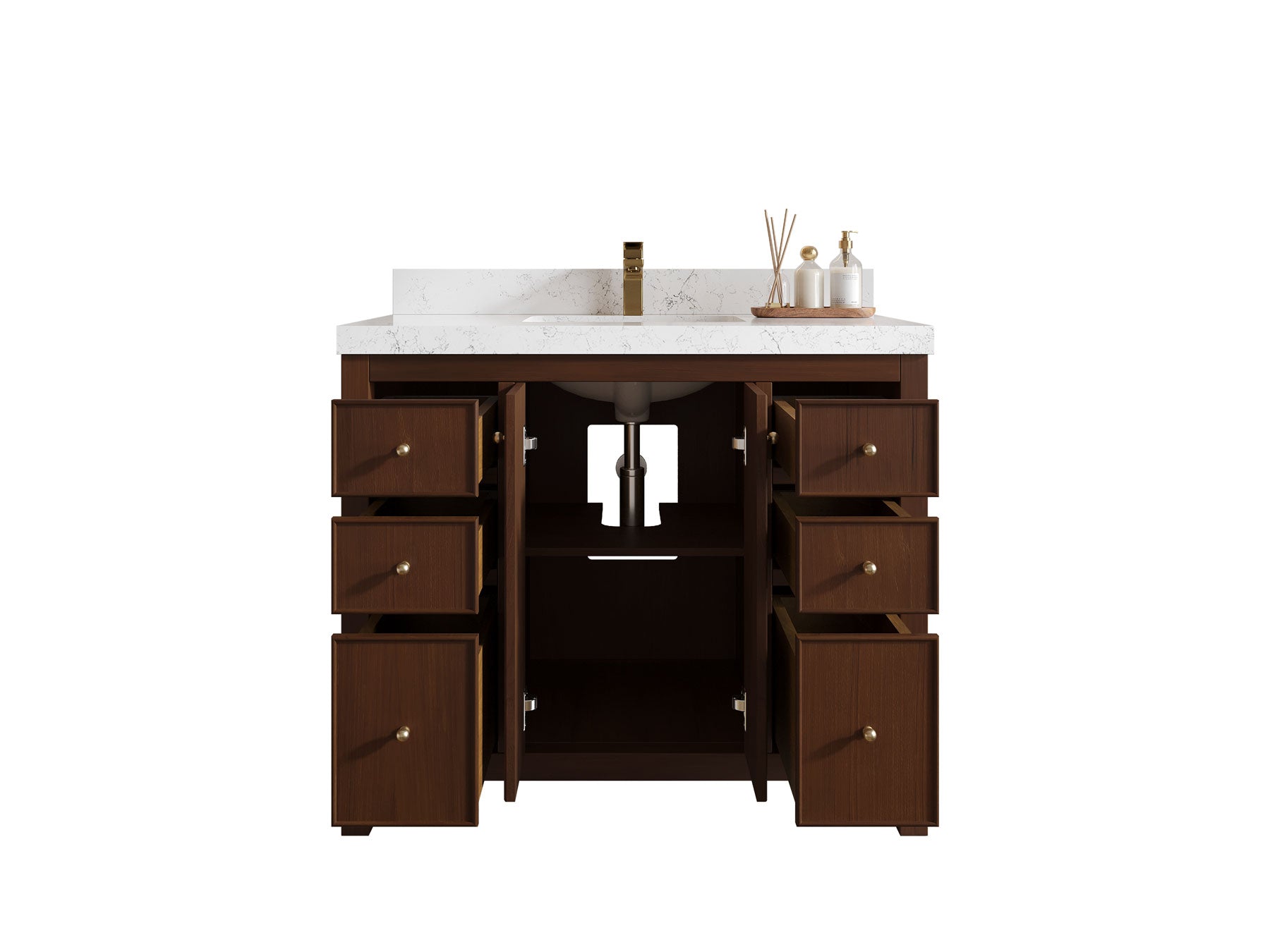 Chicago Teak 42 in. W x 22 in. D Single Sink Bathroom Vanity - Willow Bath and Vanity