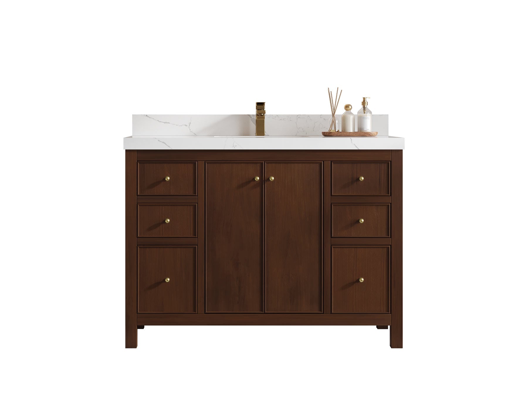 Chicago Teak 48 in. W x 22 in. D Single Sink Bathroom Vanity - Willow Bath and Vanity