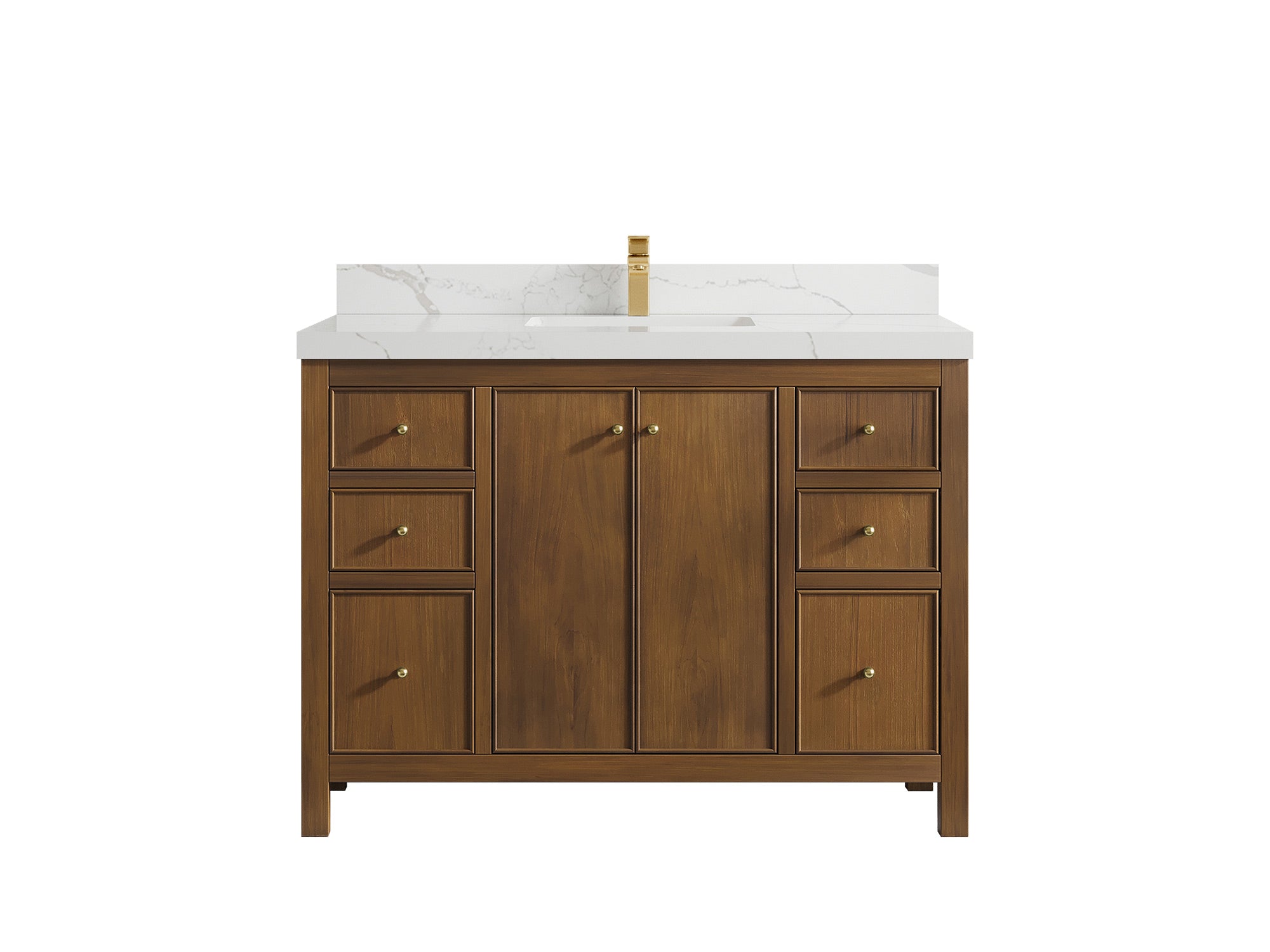 Chicago Teak 48 in. W x 22 in. D Single Sink Bathroom Vanity - Willow Bath and Vanity