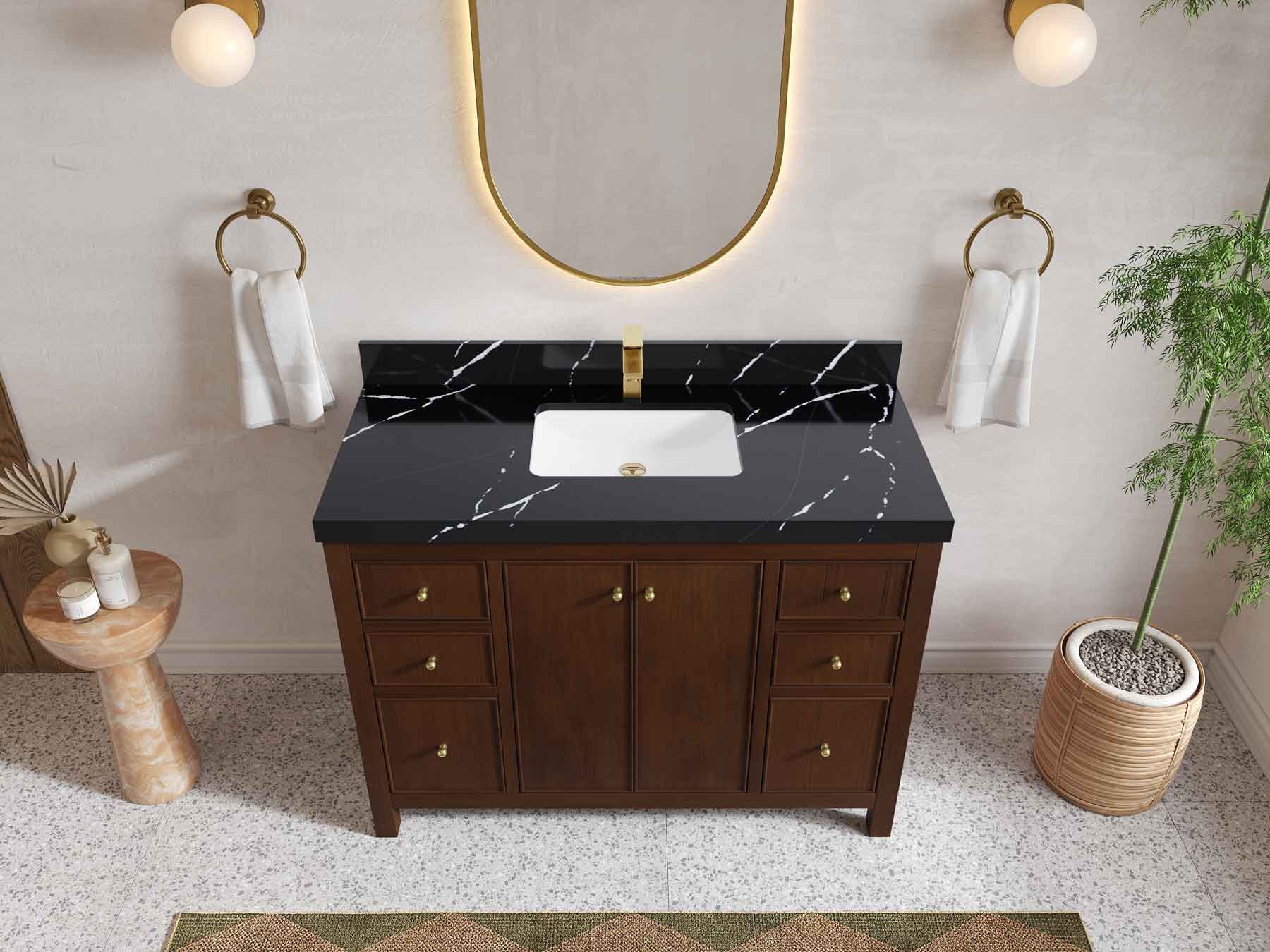 Chicago Teak 48 in. W x 22 in. D Single Sink Bathroom Vanity - Willow Bath and Vanity