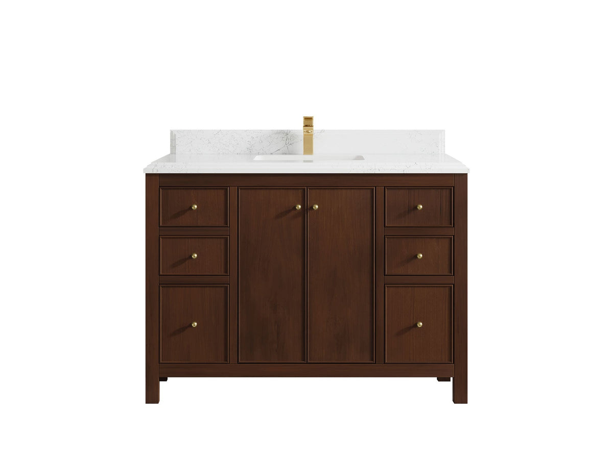 Chicago Teak 48 in. W x 22 in. D Single Sink Bathroom Vanity - Willow Bath and Vanity