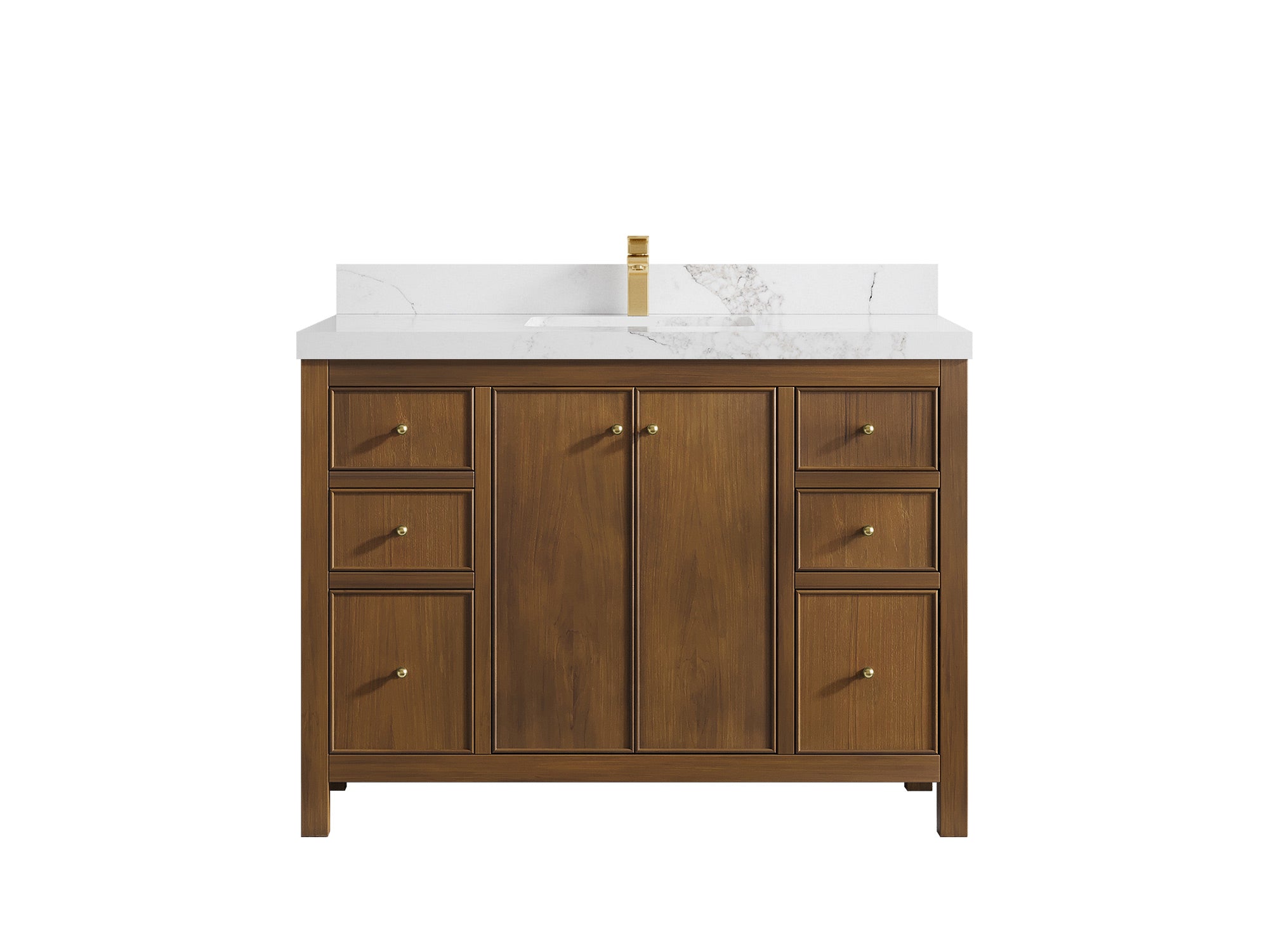 Chicago Teak 48 in. W x 22 in. D Single Sink Bathroom Vanity - Willow Bath and Vanity