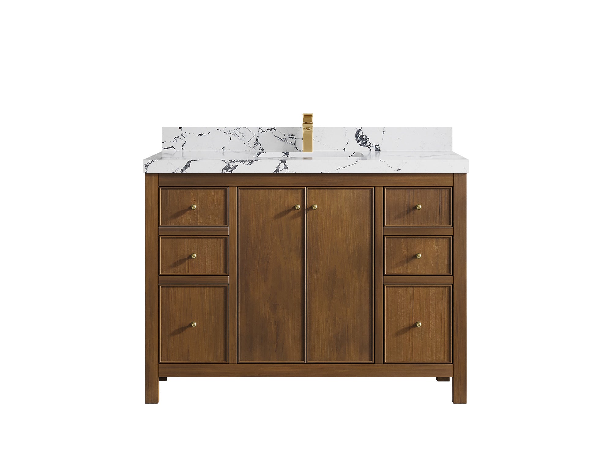 Chicago Teak 48 in. W x 22 in. D Single Sink Bathroom Vanity - Willow Bath and Vanity