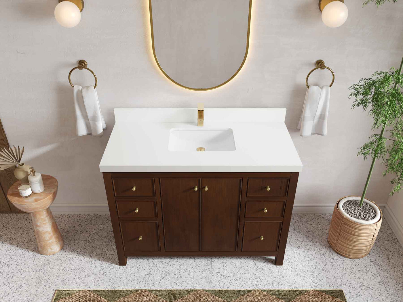 Chicago Teak 48 in. W x 22 in. D Single Sink Bathroom Vanity