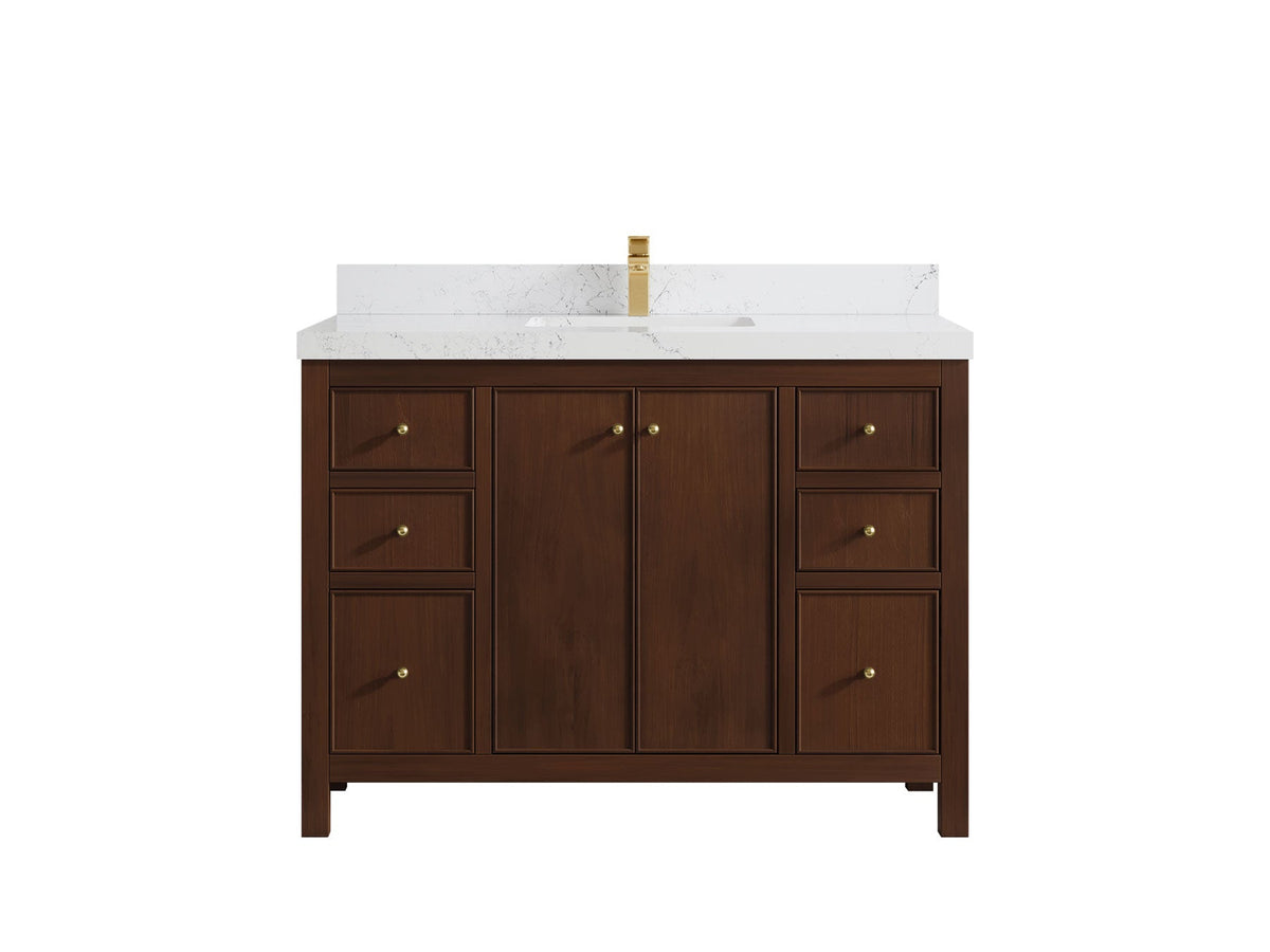Chicago Teak 48 in. W x 22 in. D Single Sink Bathroom Vanity - Willow Bath and Vanity