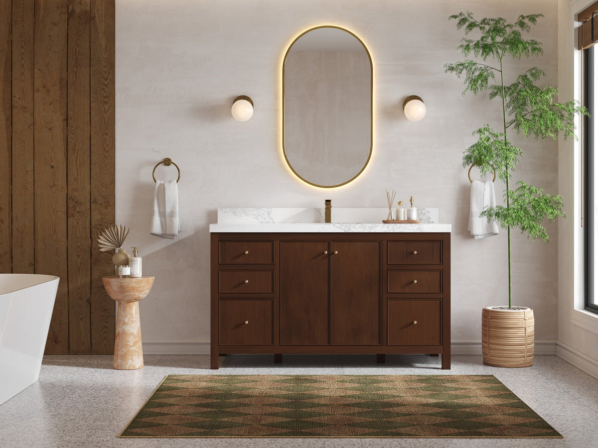 Chicago Teak 60 in. W x 22 in. D Single Sink Bathroom Vanity - Willow Bath and Vanity