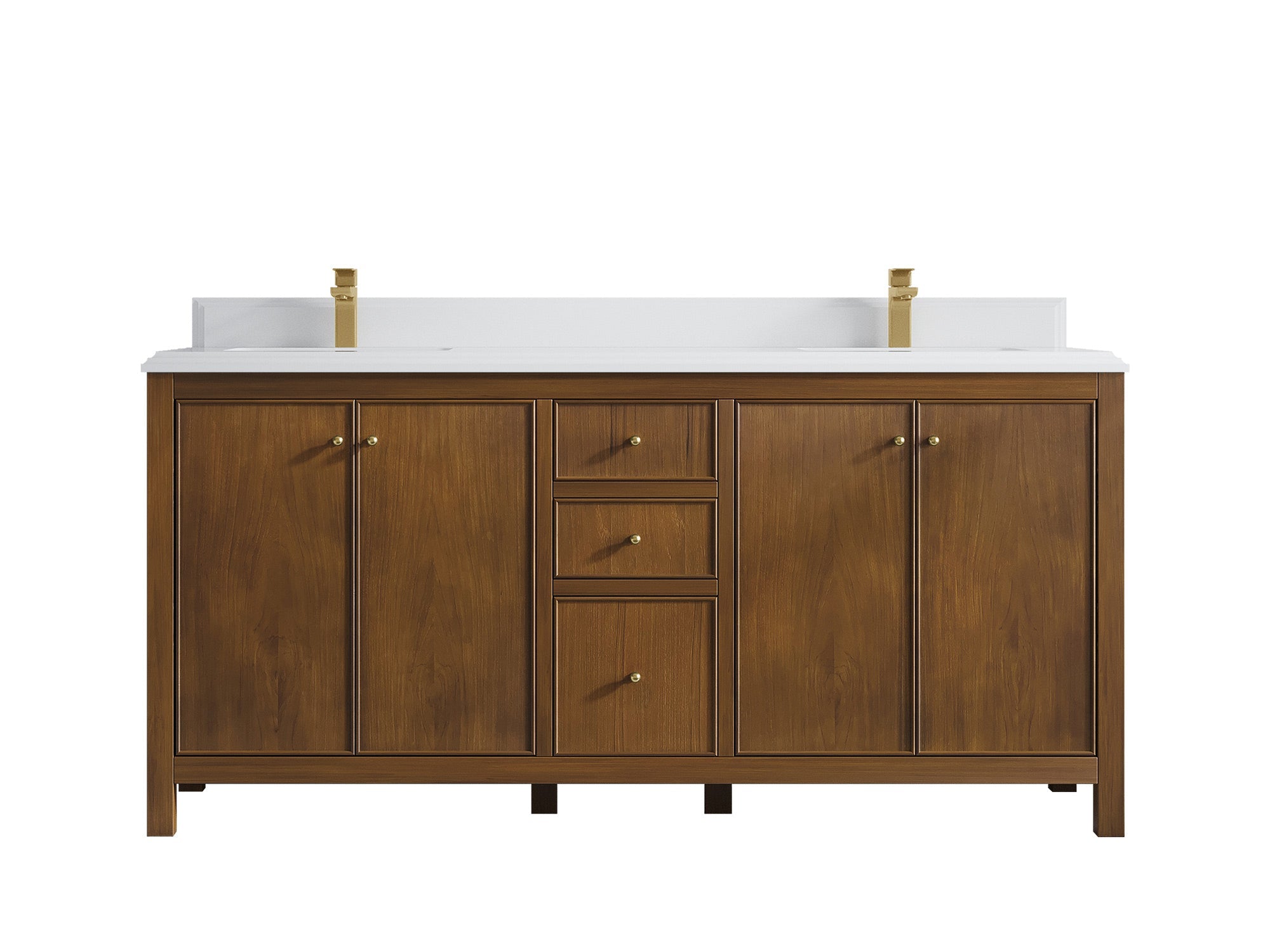 Chicago Teak 72 in. W x 22 in. D Double Sink Bathroom Vanity - Willow Bath and Vanity