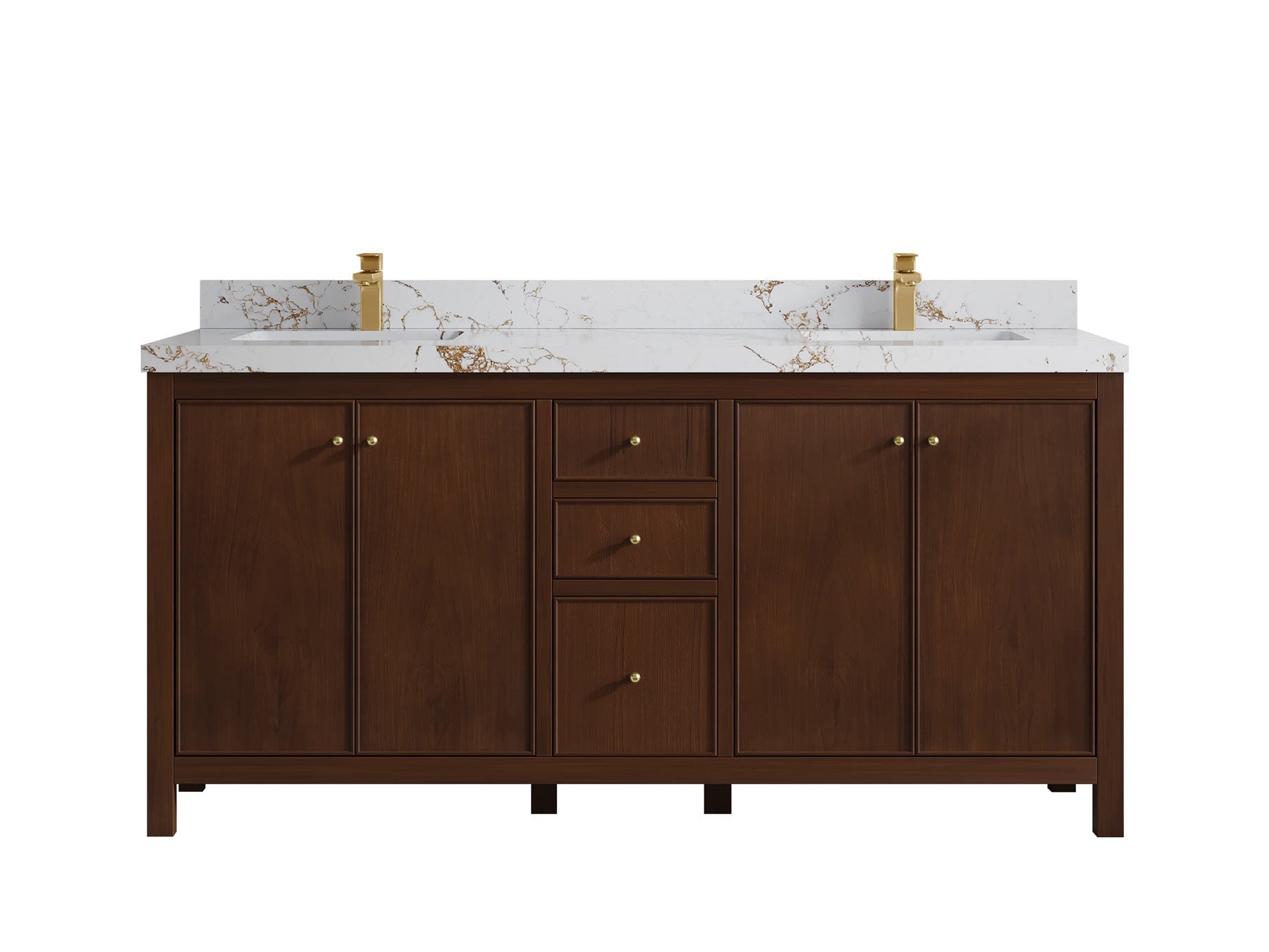 Chicago Teak 72 in. W x 22 in. D Double Sink Bathroom Vanity - Willow Bath and Vanity
