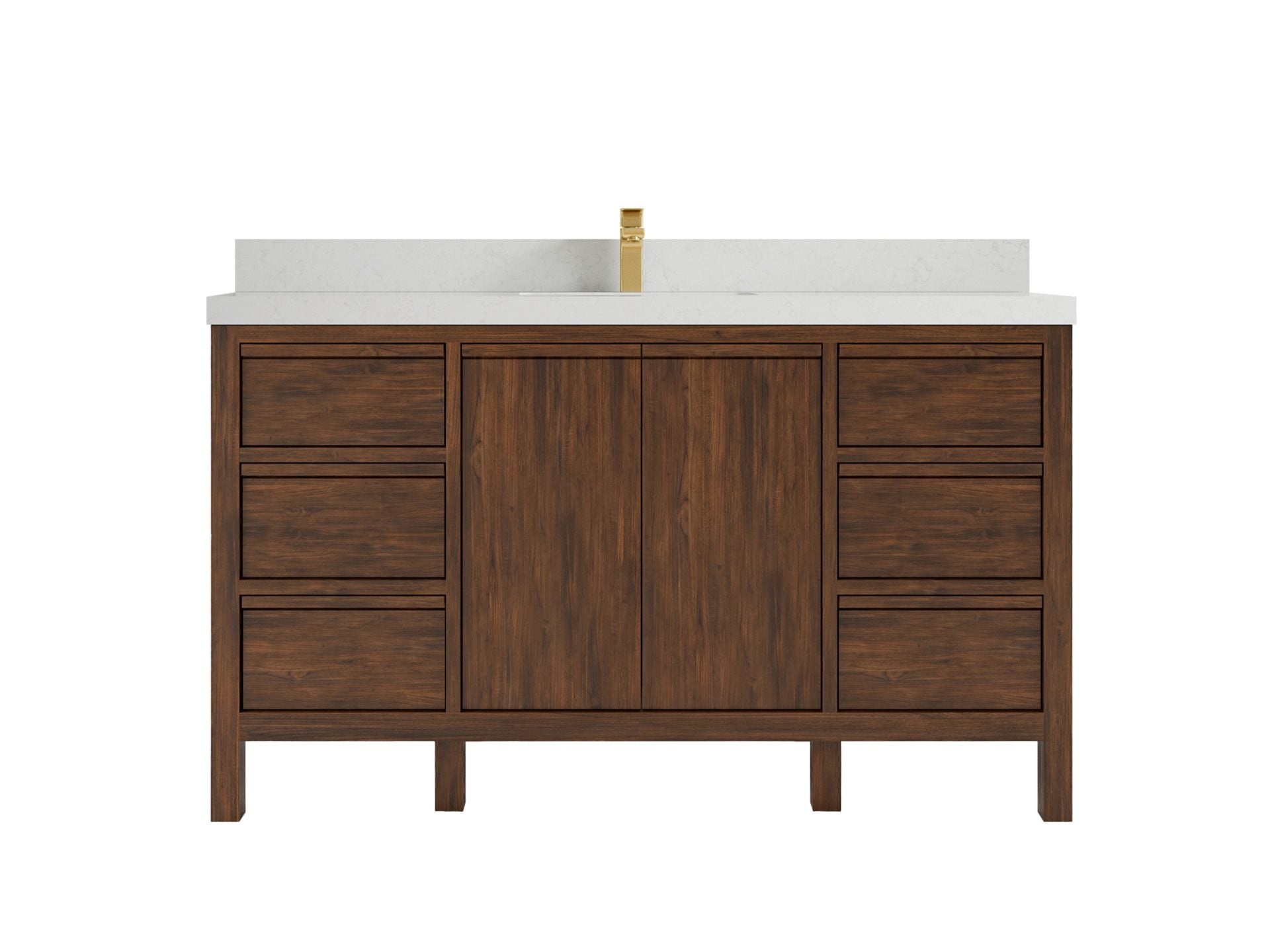 Elizabeth Teak Wood 60 in. W x 22 in. D Single Sink Bathroom Vanity - Willow Bath and Vanity