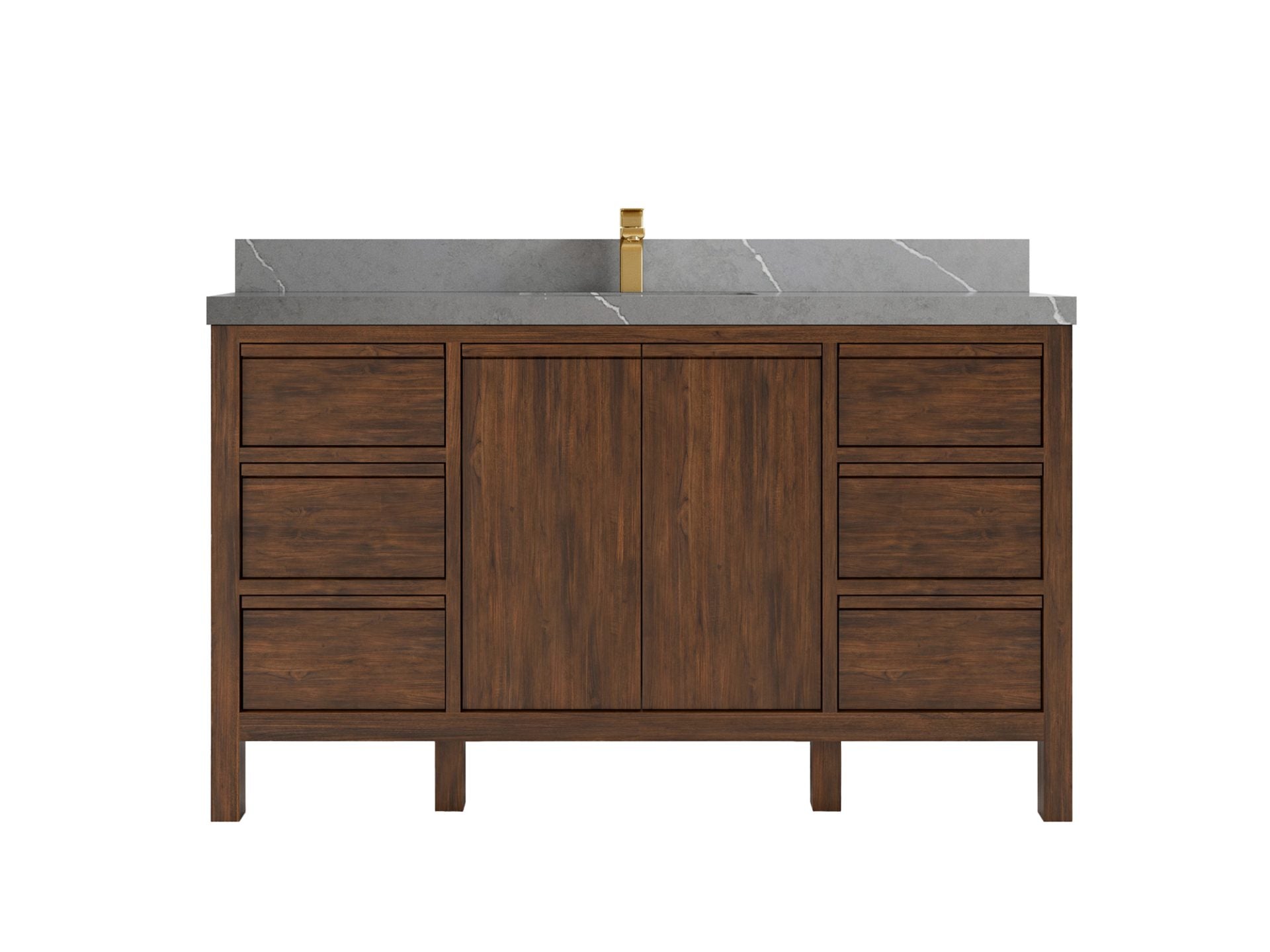 Elizabeth Teak Wood 60 in. W x 22 in. D Single Sink Bathroom Vanity - Willow Bath and Vanity