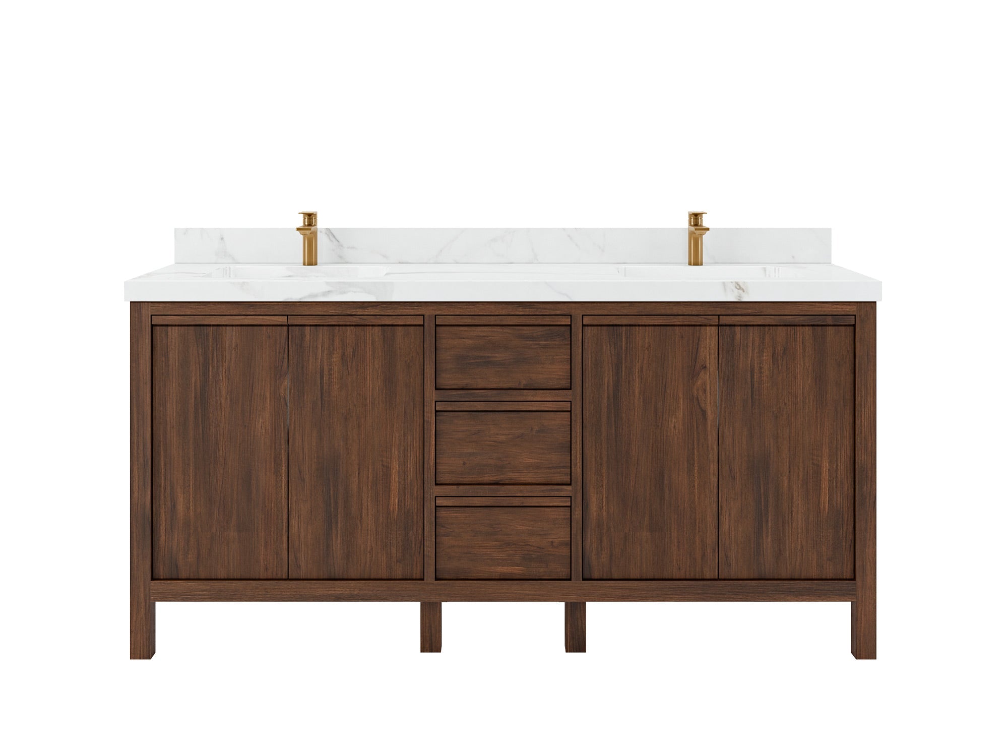 Elizabeth Teak Wood 72 in. W x 22 in. D Double Sink Bathroom Vanity - Willow Bath and Vanity
