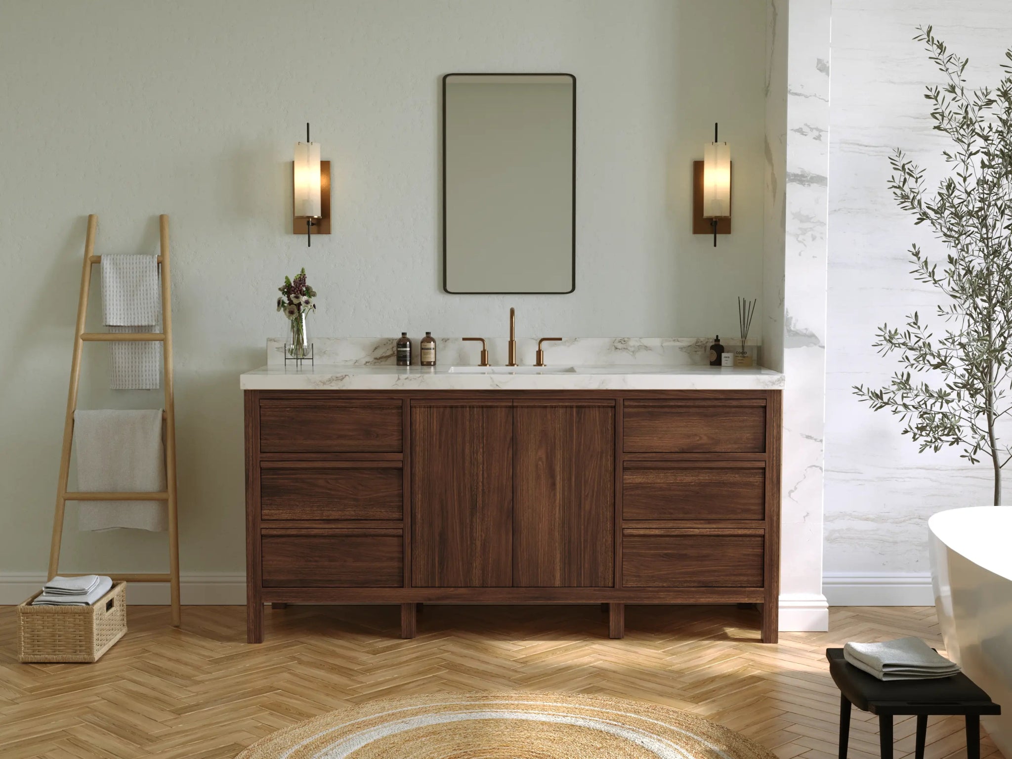 Elizabeth Teak Wood 72 in. W x 22 in. D Single Sink Bathroom Vanity - Willow Bath and Vanity