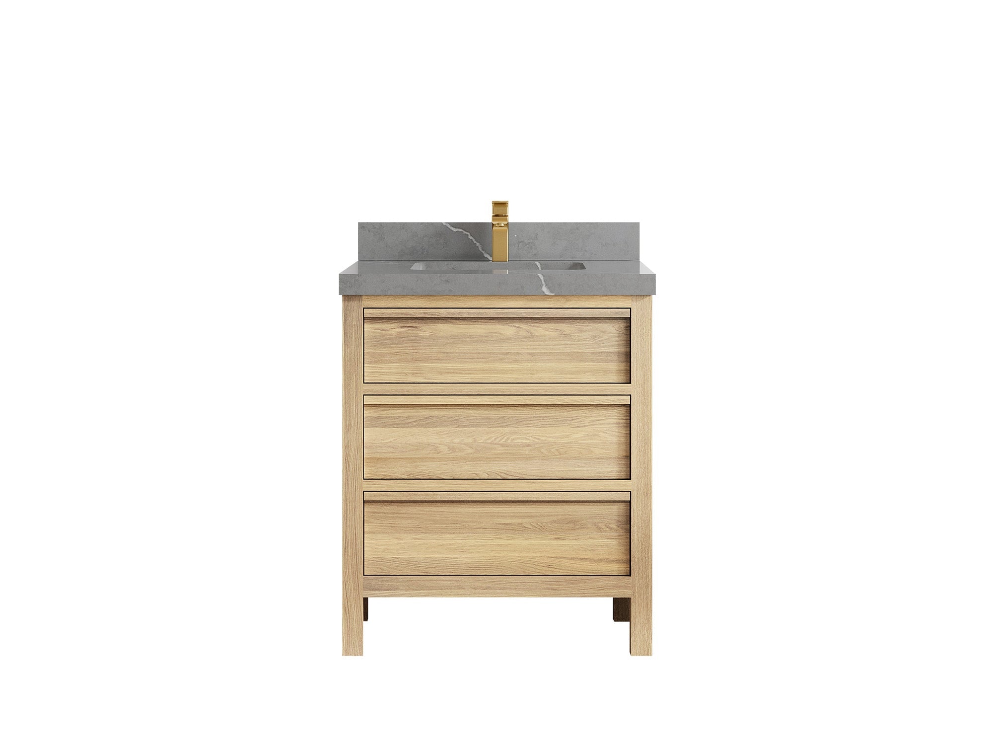 Elizabeth White Oak 30 in. W x 22 in. D Single Sink Bathroom Vanity - Willow Bath and Vanity