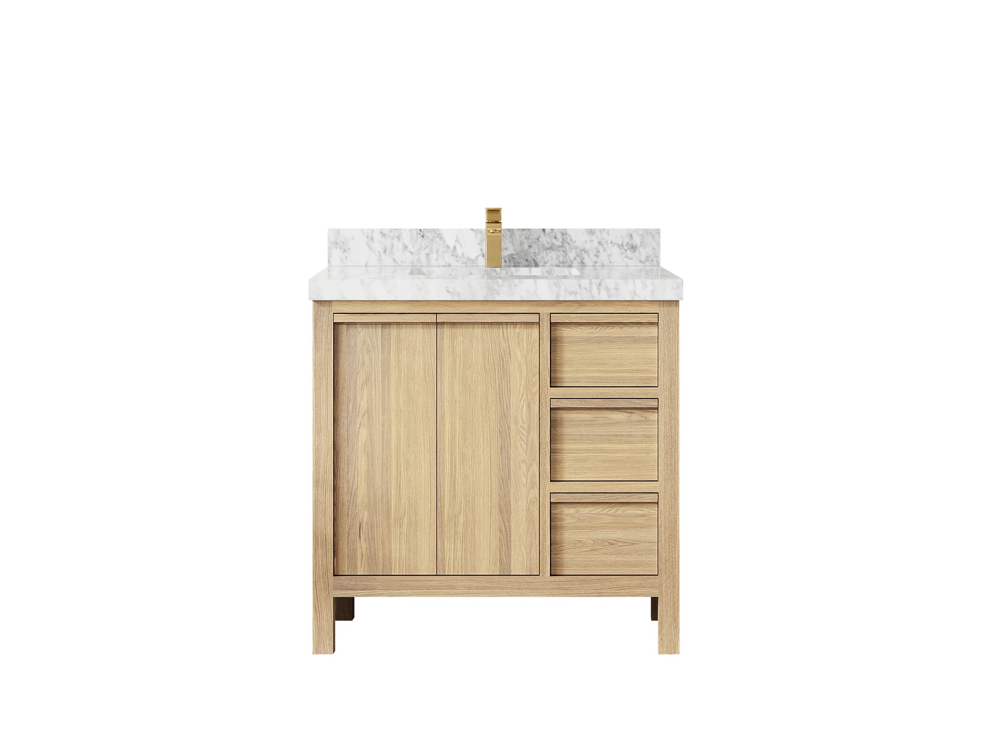 Elizabeth White Oak 36 in. W x 22 in. D Center Sink Bathroom Vanity - Willow Bath and Vanity