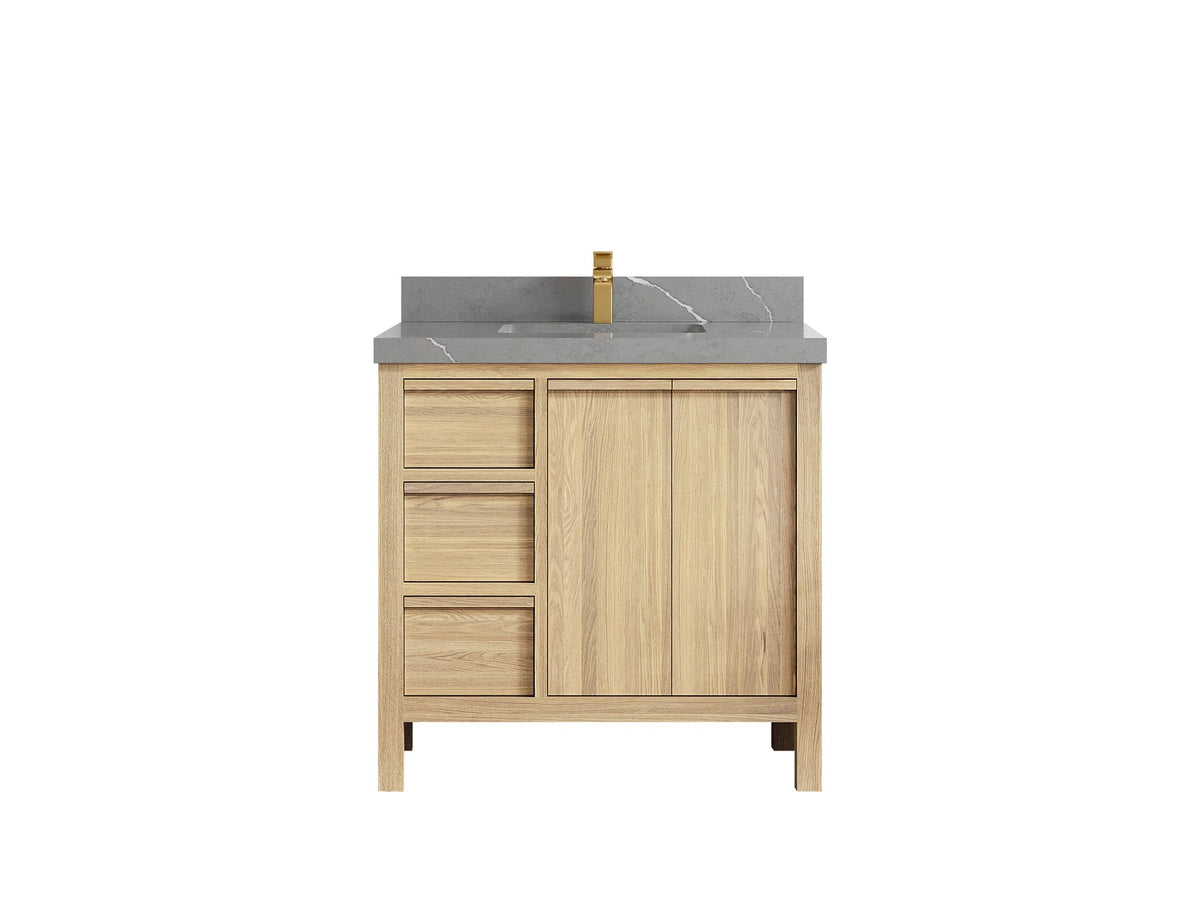 Elizabeth White Oak 36 in. W x 22 in. D Center Sink Bathroom Vanity - Willow Bath and Vanity
