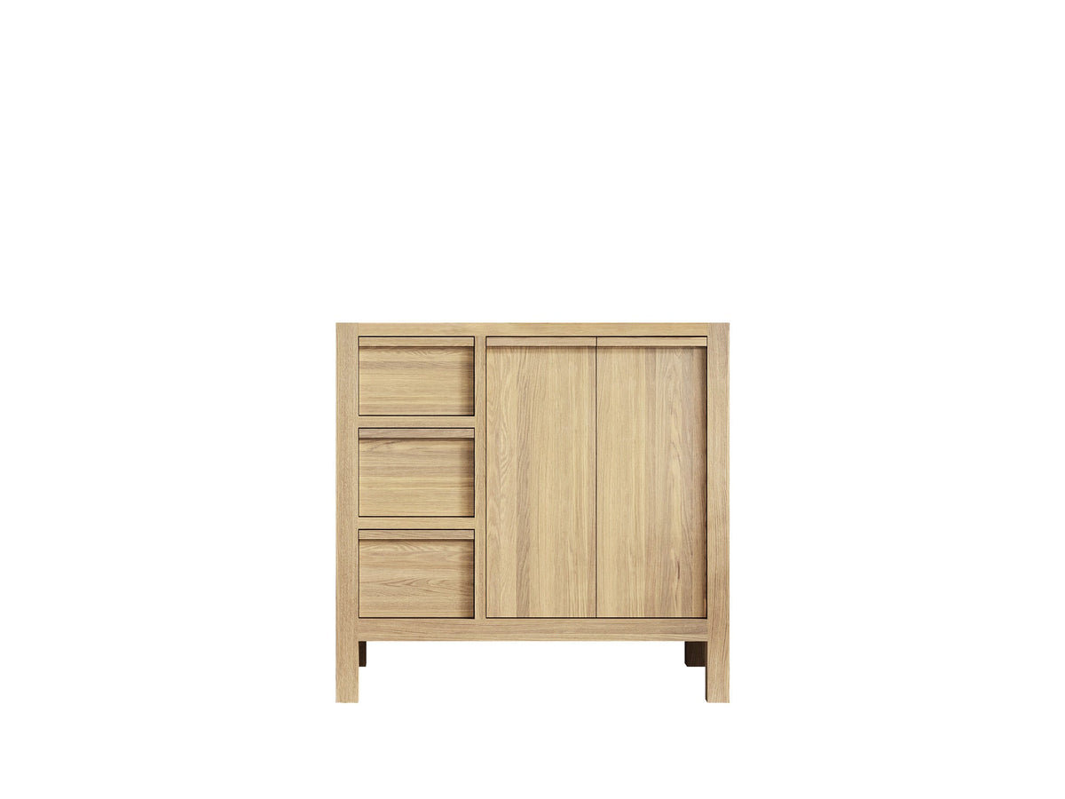 Elizabeth White Oak 36 in. W x 22 in. D Center Sink Bathroom Vanity - Willow Bath and Vanity