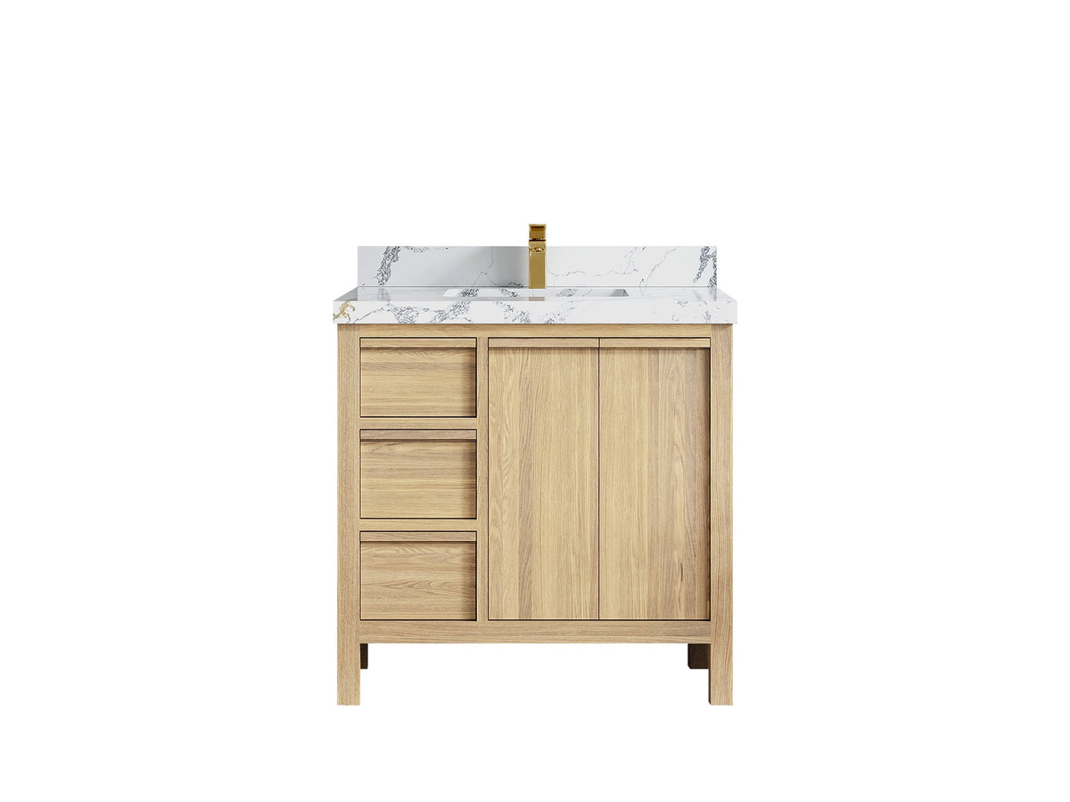 Elizabeth White Oak 36 in. W x 22 in. D Center Sink Bathroom Vanity - Willow Bath and Vanity