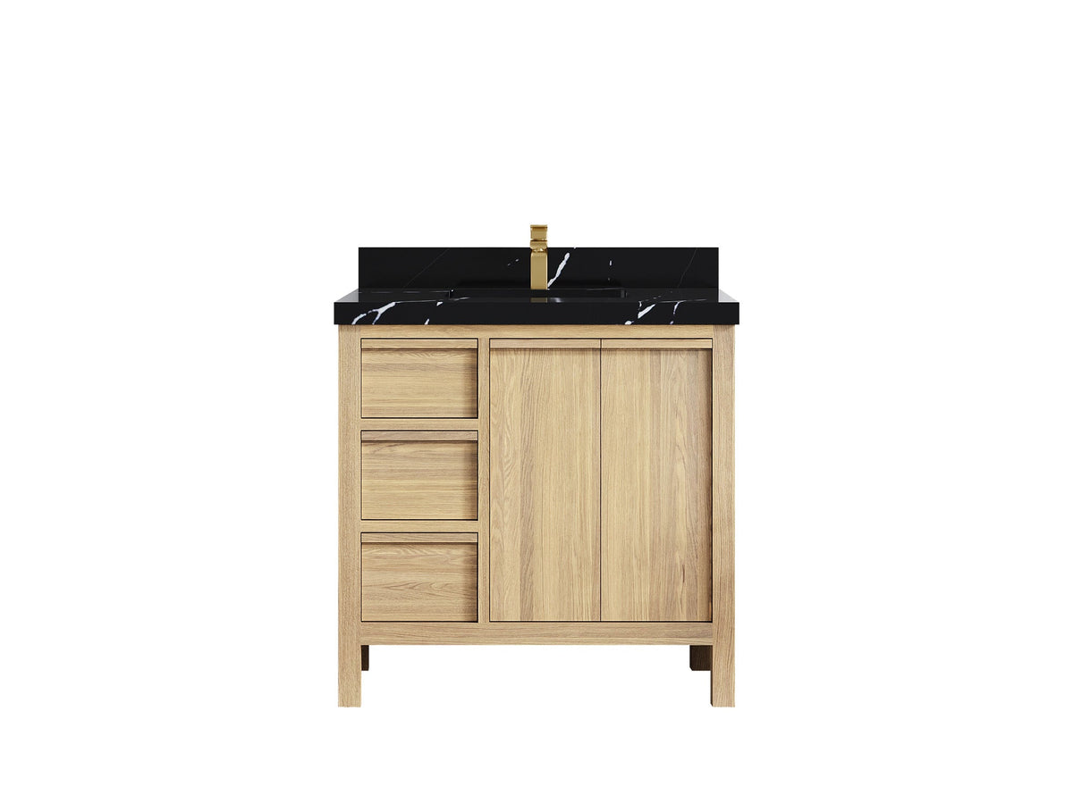 Elizabeth White Oak 36 in. W x 22 in. D Center Sink Bathroom Vanity - Willow Bath and Vanity