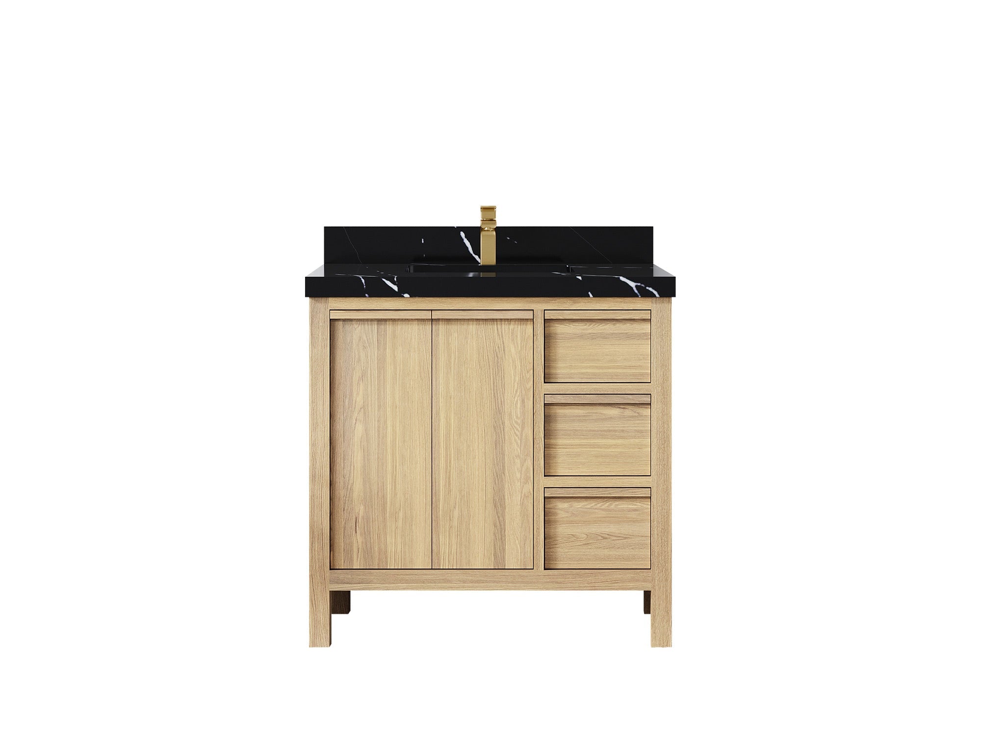 Elizabeth White Oak 36 in. W x 22 in. D Center Sink Bathroom Vanity - Willow Bath and Vanity