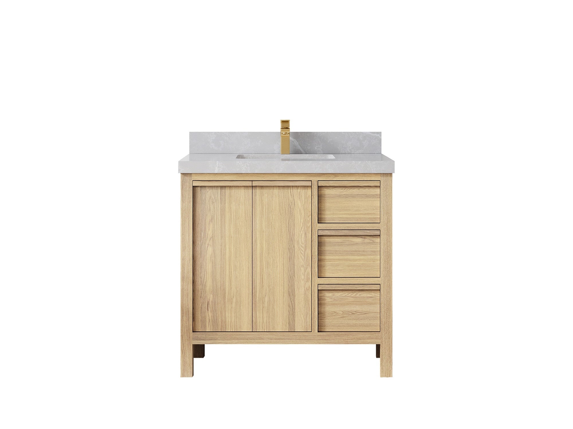 Elizabeth White Oak 36 in. W x 22 in. D Center Sink Bathroom Vanity - Willow Bath and Vanity