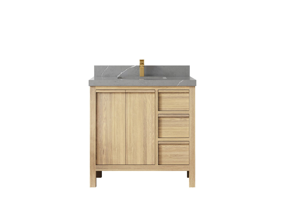 Elizabeth White Oak 36 in. W x 22 in. D Center Sink Bathroom Vanity - Willow Bath and Vanity
