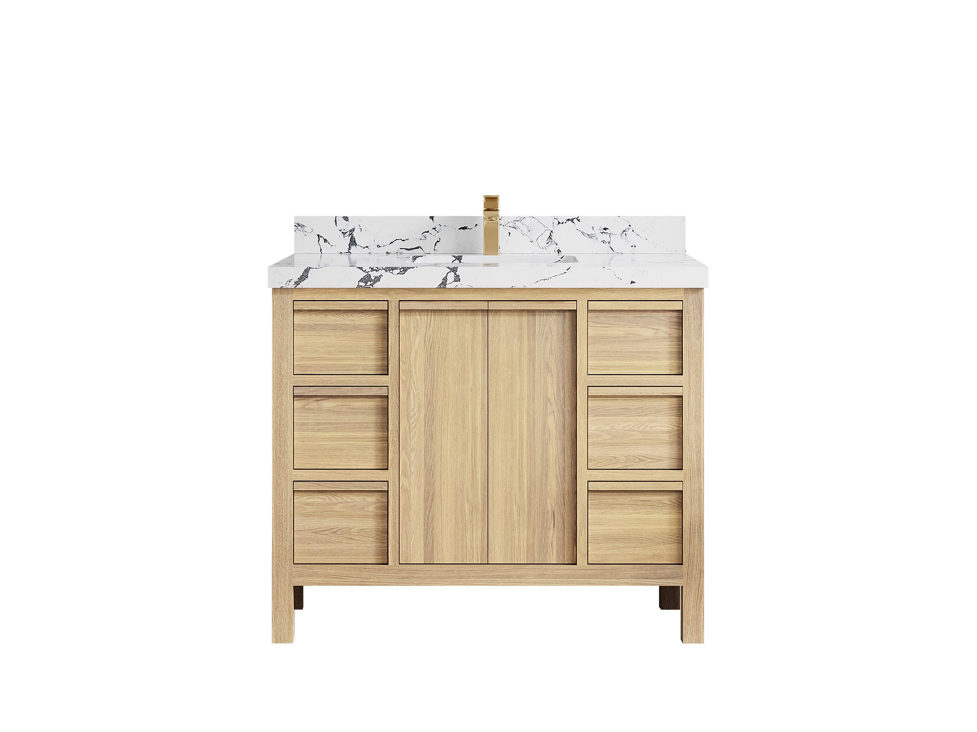 Elizabeth White Oak 42 in. W x 22 in. D Single Sink Bathroom Vanity - Willow Bath and Vanity