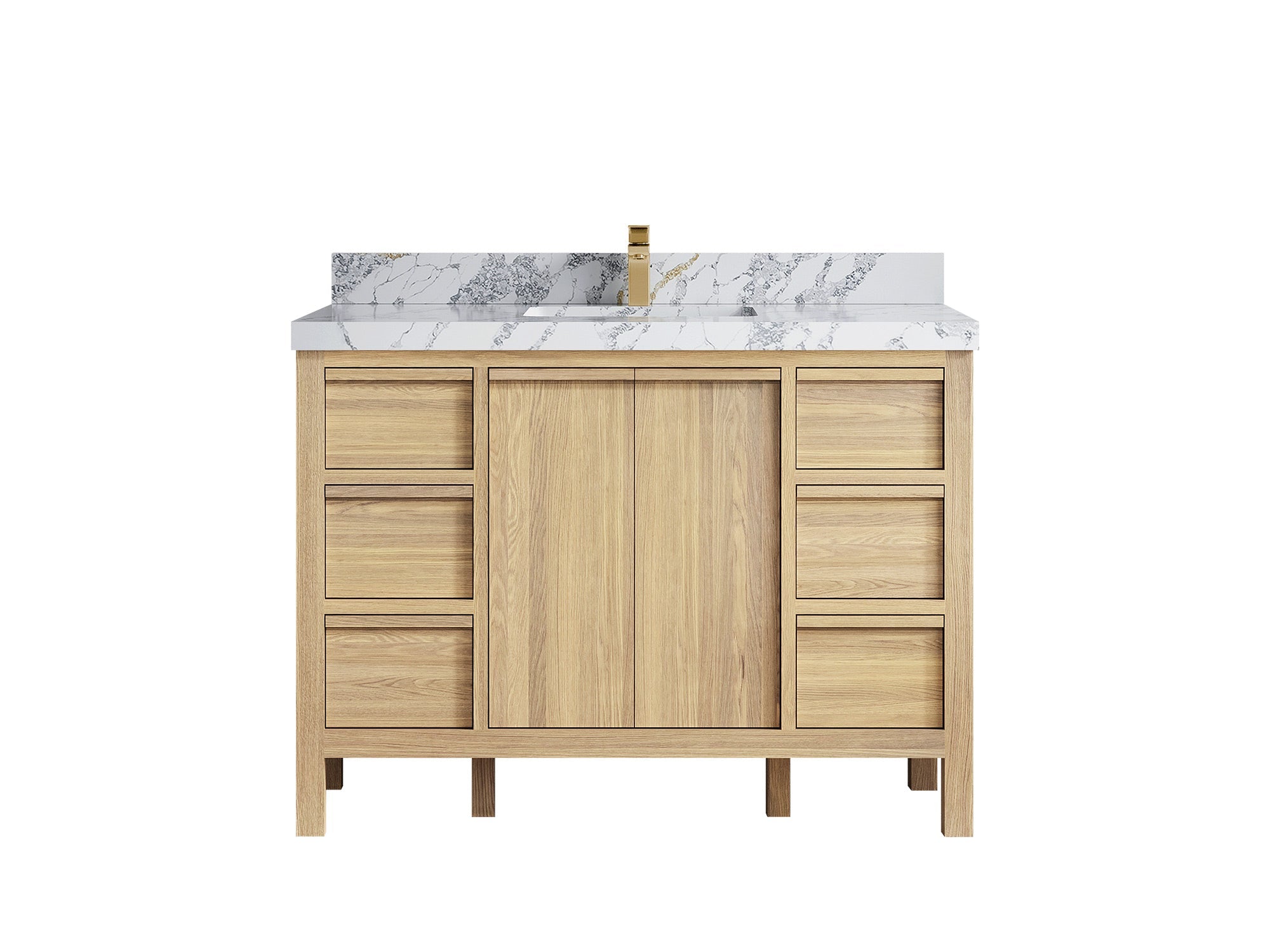 Elizabeth White Oak 48 in. W x 22 in. D Single Sink Bathroom Vanity - Willow Bath and Vanity